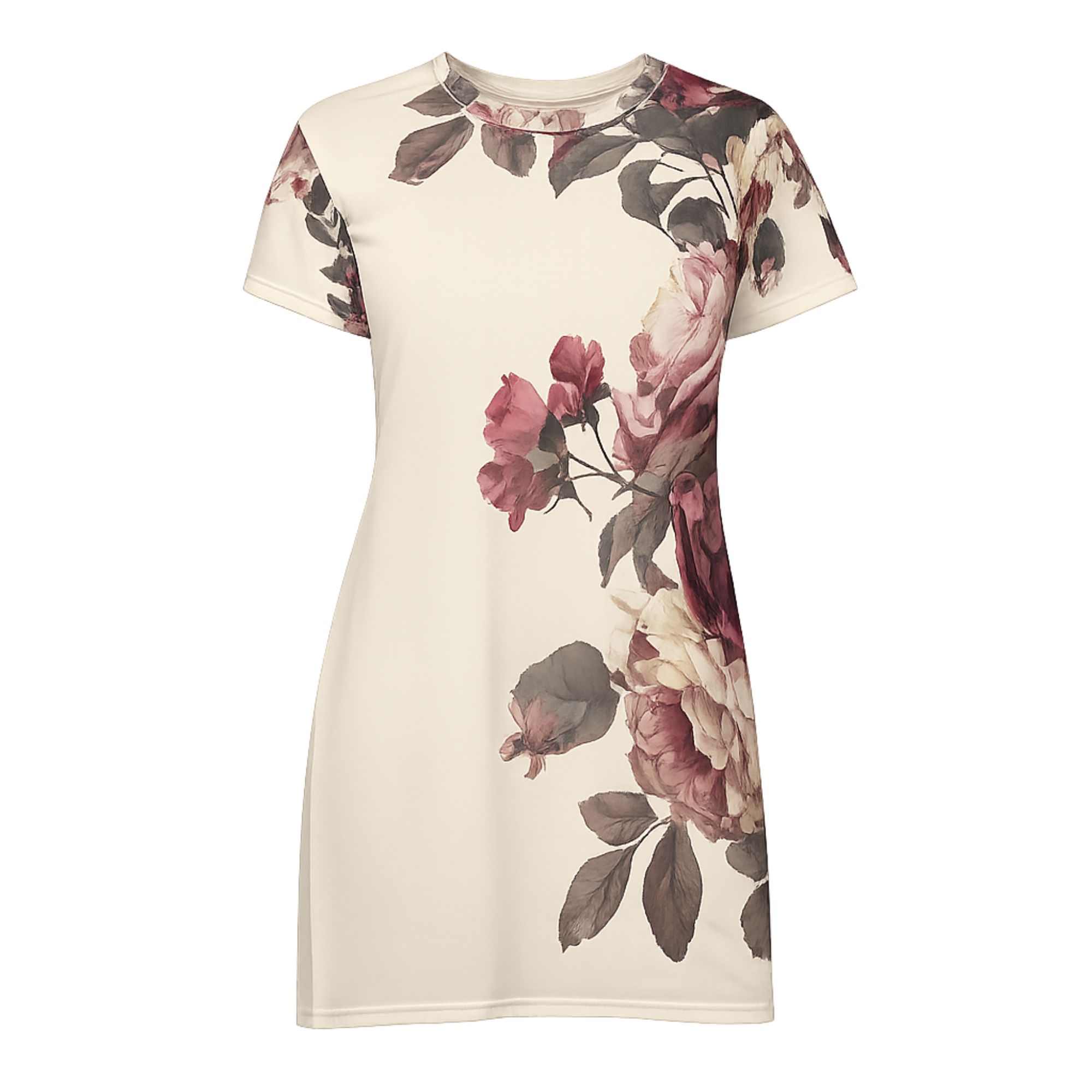 Soft Ruin Faded Ivory Rose T-Shirt Dress product thumbnail image
