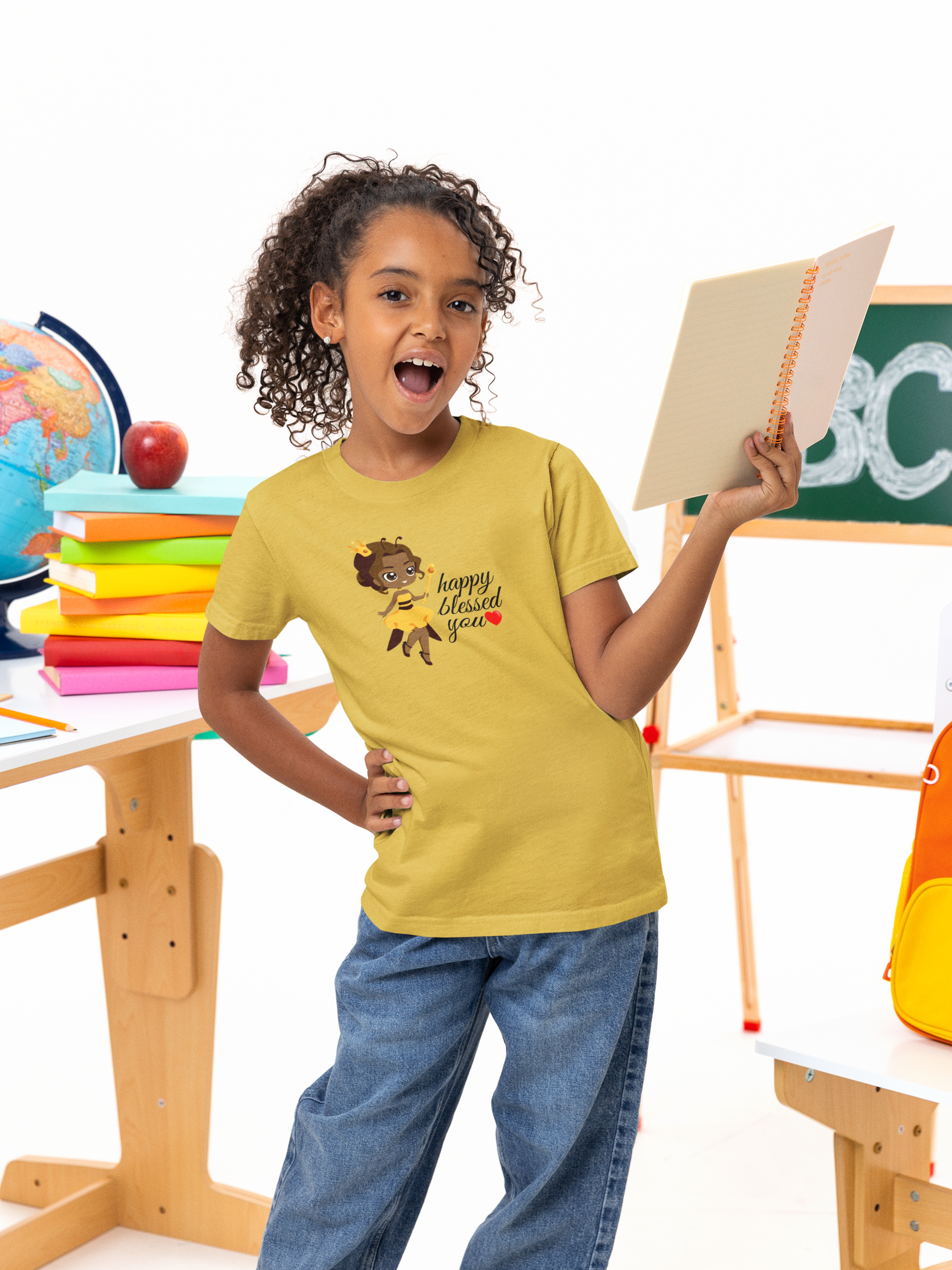 Bee Happy, Bee Blessed, Bee You - Kids Fun Tee, Cute T-Shirt for Kids, Birthday Gift, Youth Apparel