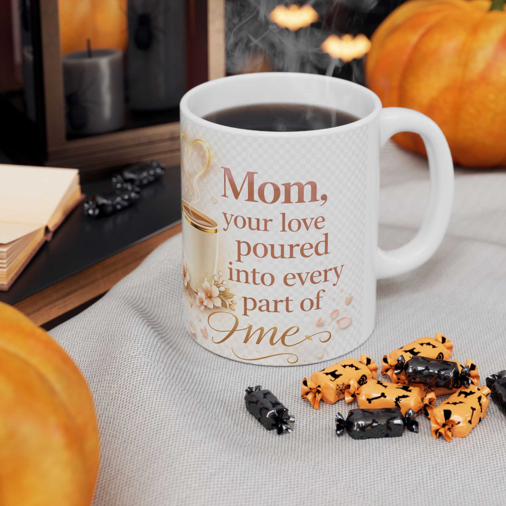 Mother's Day Ceramic Mug - 'Mom, Your Love... Poured Into Every Part of Me' Floral Coffee Cup product thumbnail image