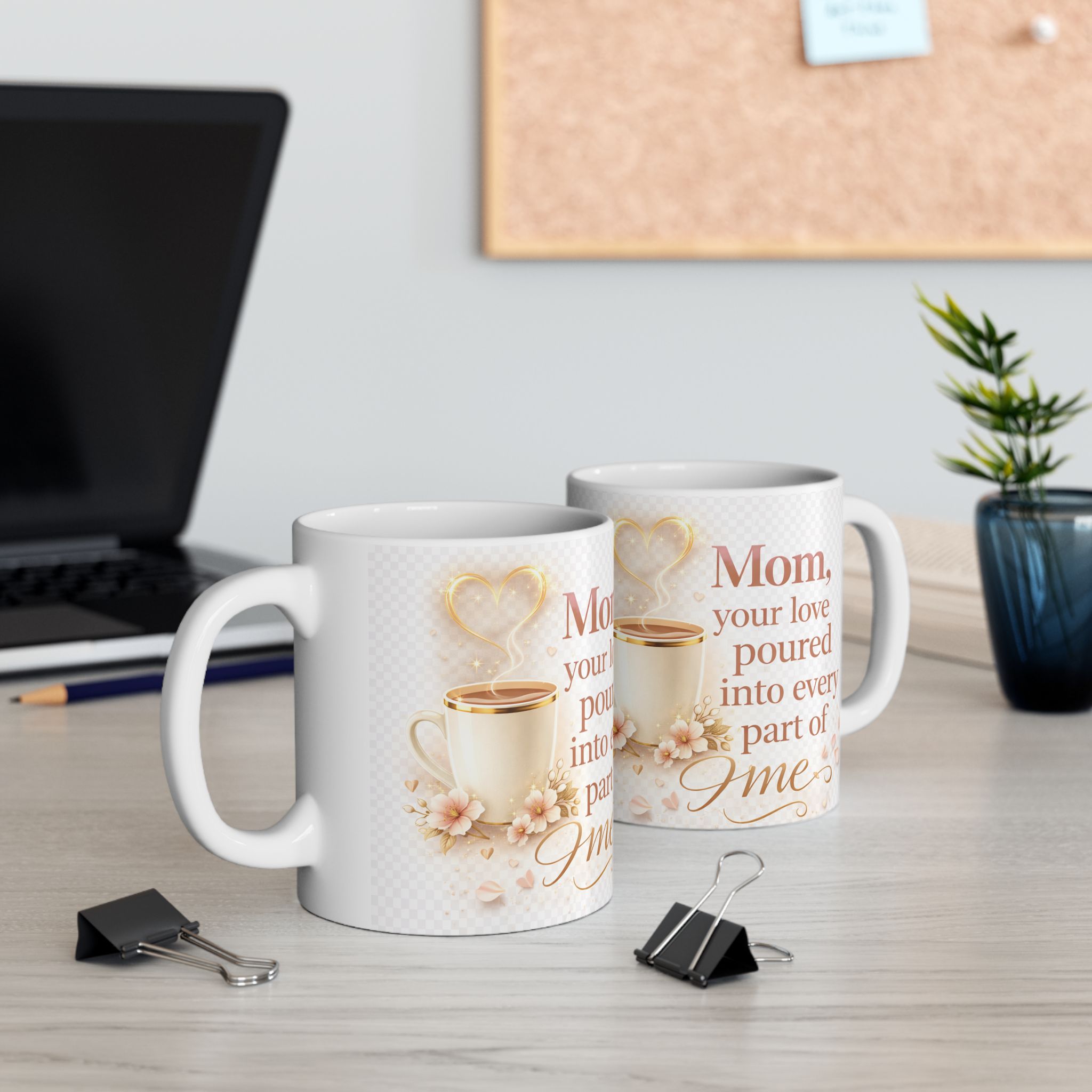 Mother's Day Ceramic Mug - 'Mom, Your Love... Poured Into Every Part of Me' Floral Coffee Cup product thumbnail image