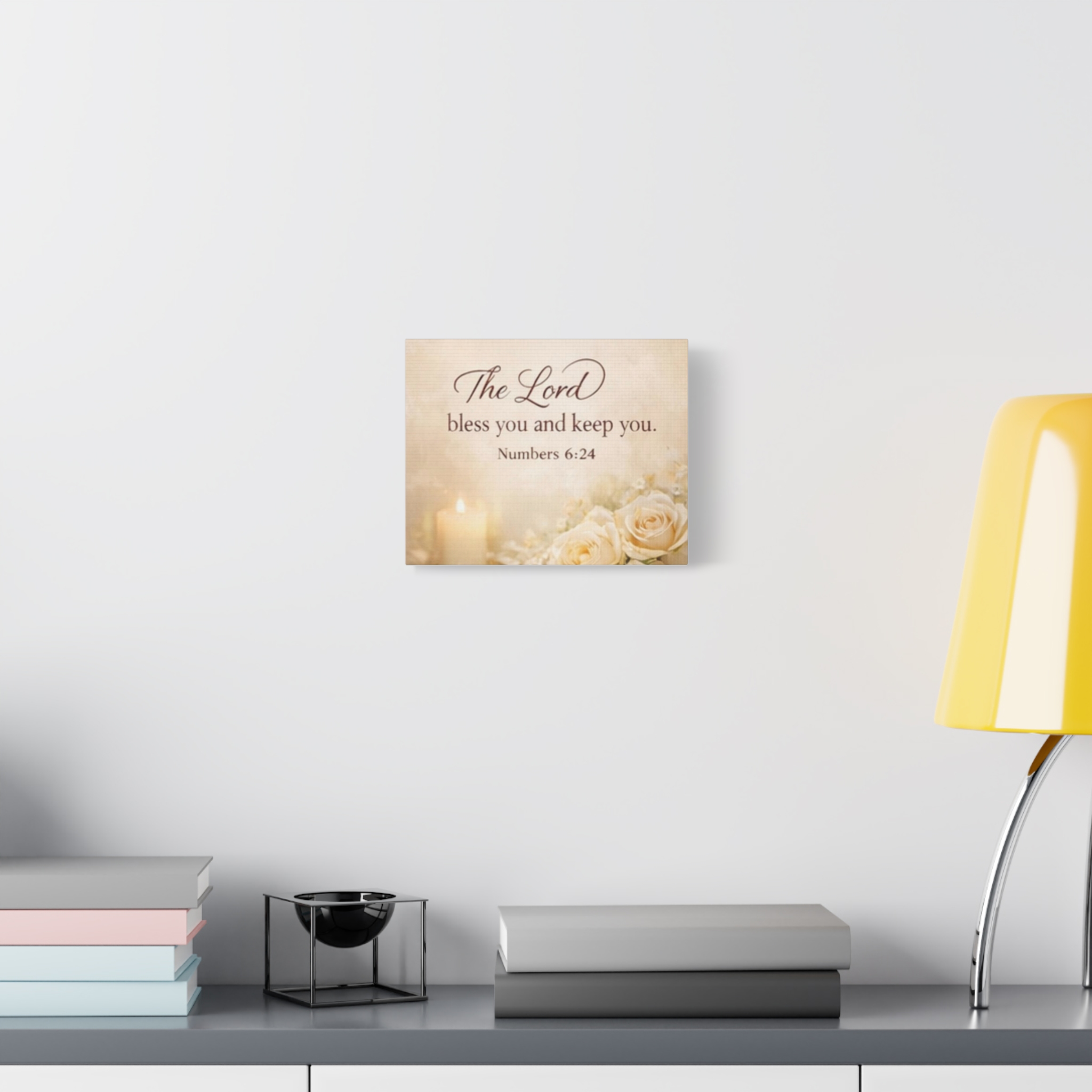 Canvas Wall Art - "The Lord bless you and keep you" (Numbers 6:24) Floral Candle Scripture Print product thumbnail image Canvas Wall Art - "The Lord bless you and keep you" (Numbers 6:24) Floral Candle Scripture Print product thumbnail image