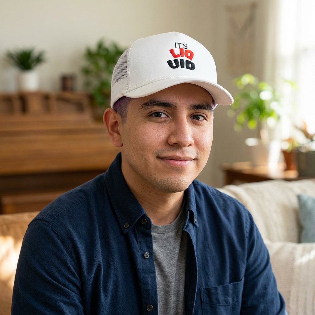 Trucker Cap — "It's Liquid" Retro Graphic Foam Mesh-Back Hat product thumbnail image