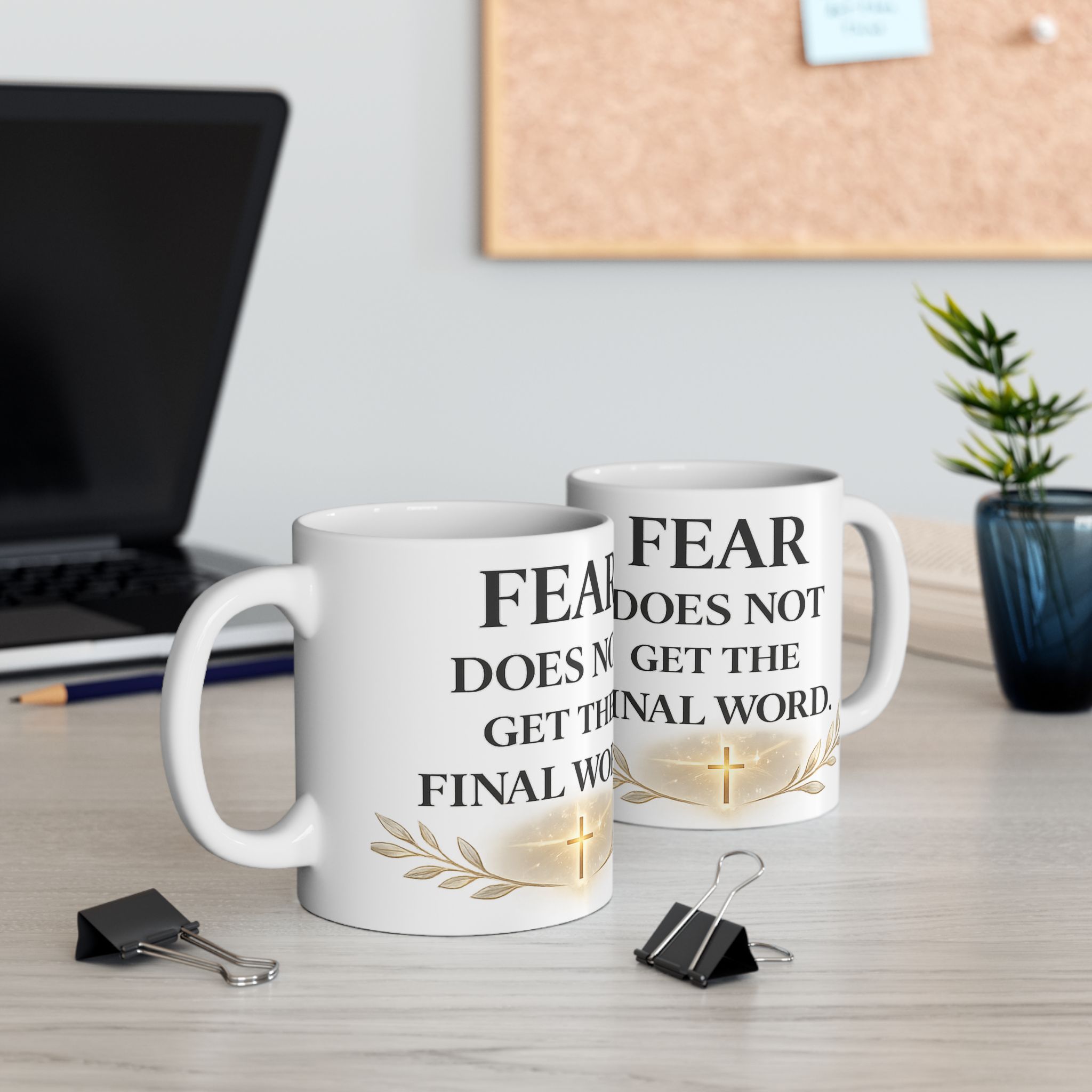 Inspirational Ceramic Mug - "Fear Does Not Get the Final Word" Christian Coffee Cup product thumbnail image Inspirational Ceramic Mug - "Fear Does Not Get the Final Word" Christian Coffee Cup product thumbnail image