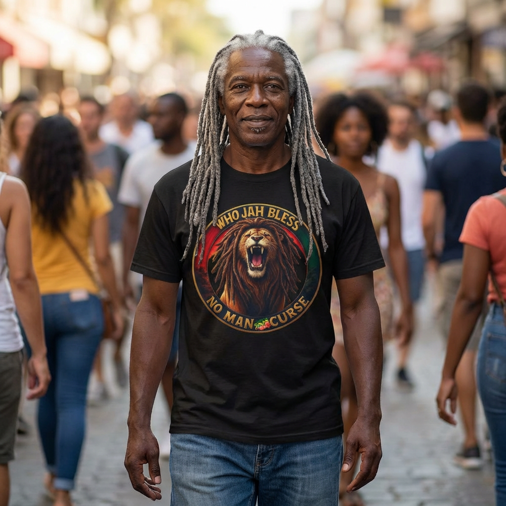  Who Jah Bless No Man Curse, Rastafari Tee, product thumbnail image