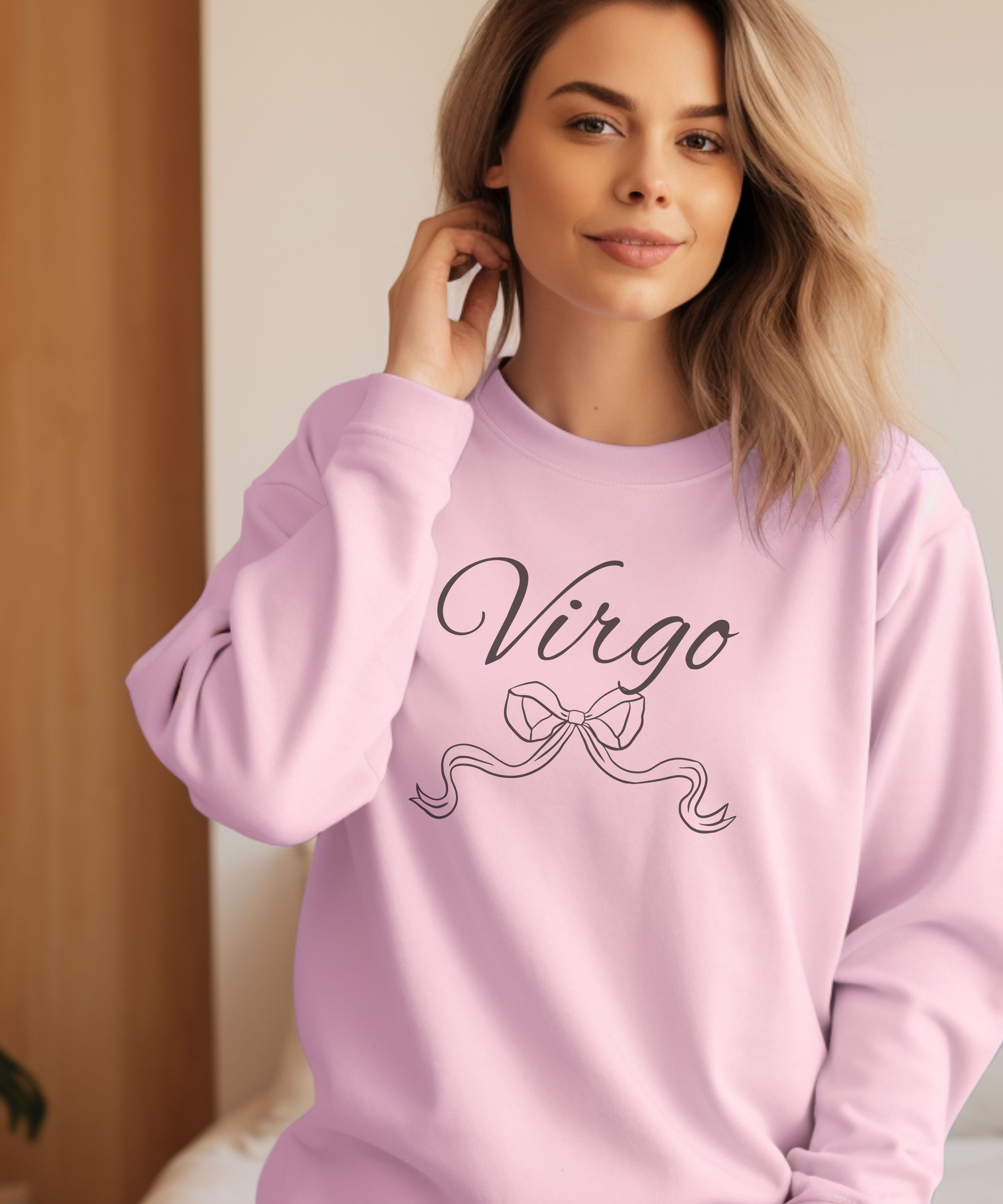 Virgo Crewneck Sweatshirt Elegant Zodiac Graphic Pullover product thumbnail image
