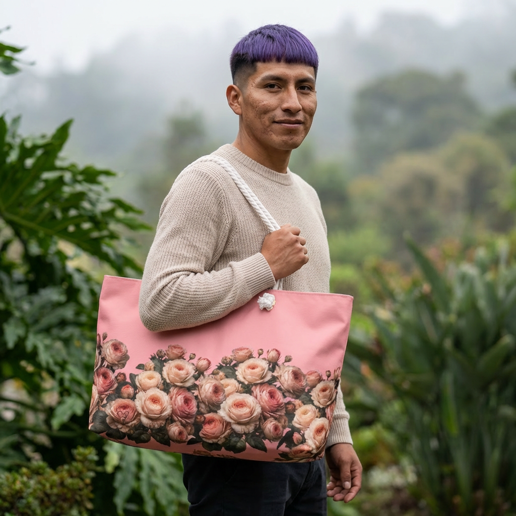 Pink Garden Travel Tote product thumbnail image Pink Garden Travel Tote product thumbnail image