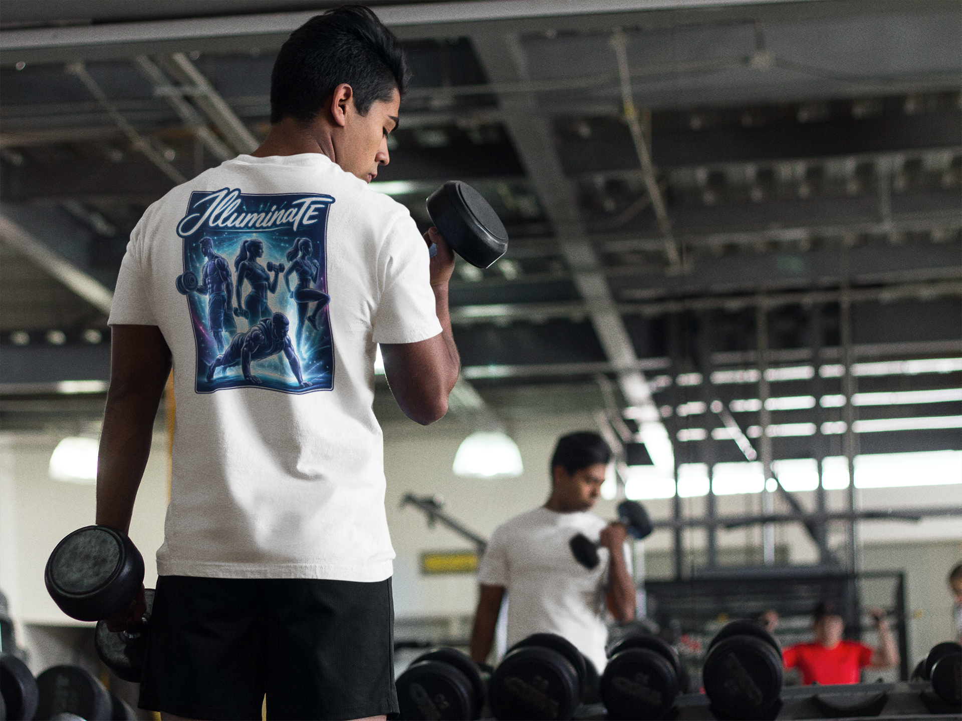 Illuminated Workout Motivational Graphic V-Neck Tee product thumbnail image