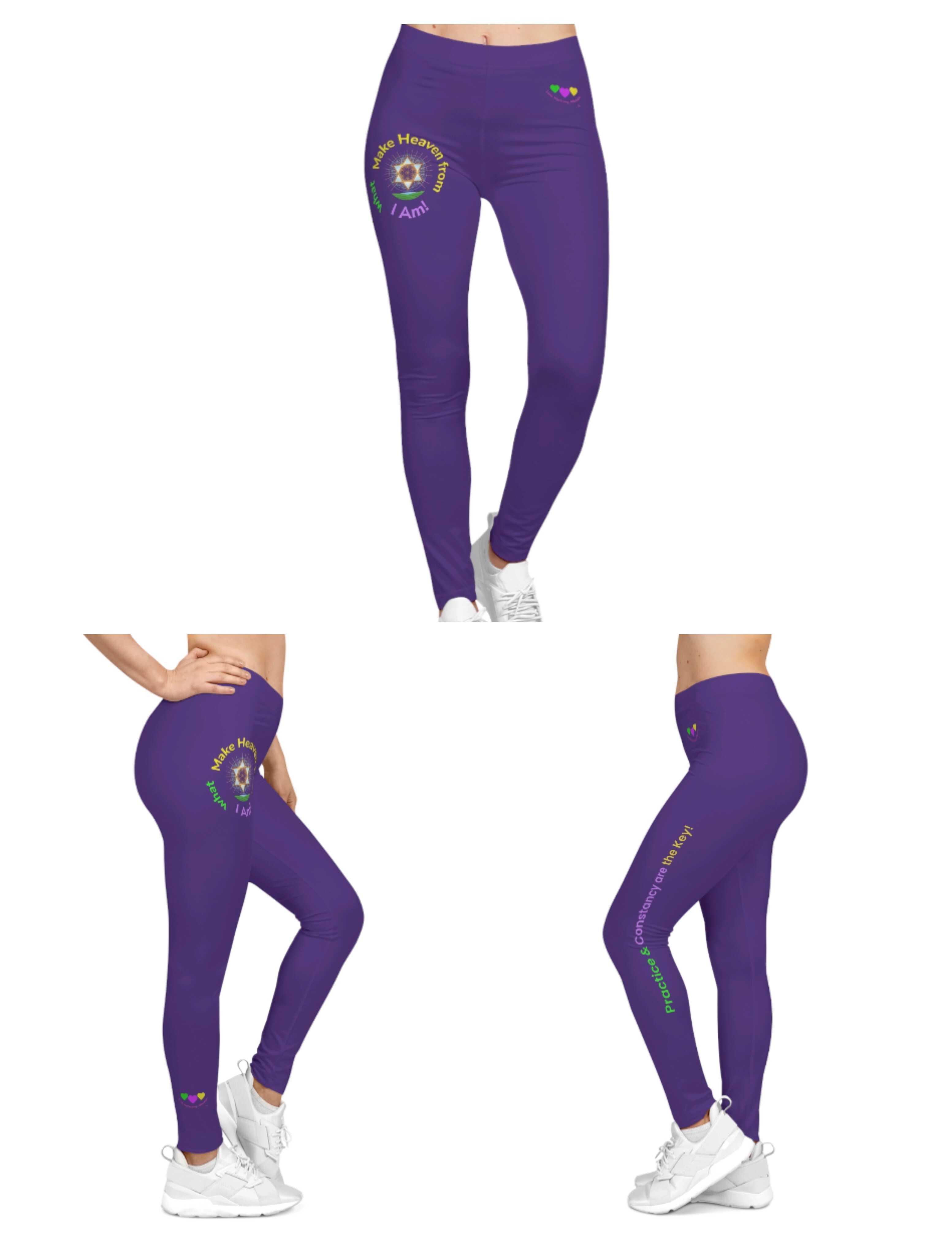 Leggings, Purple Consciousnesses - "Make Heaven from what you I Am!" product thumbnail image Leggings, Purple Consciousnesses - "Make Heaven from what you I Am!" product thumbnail image