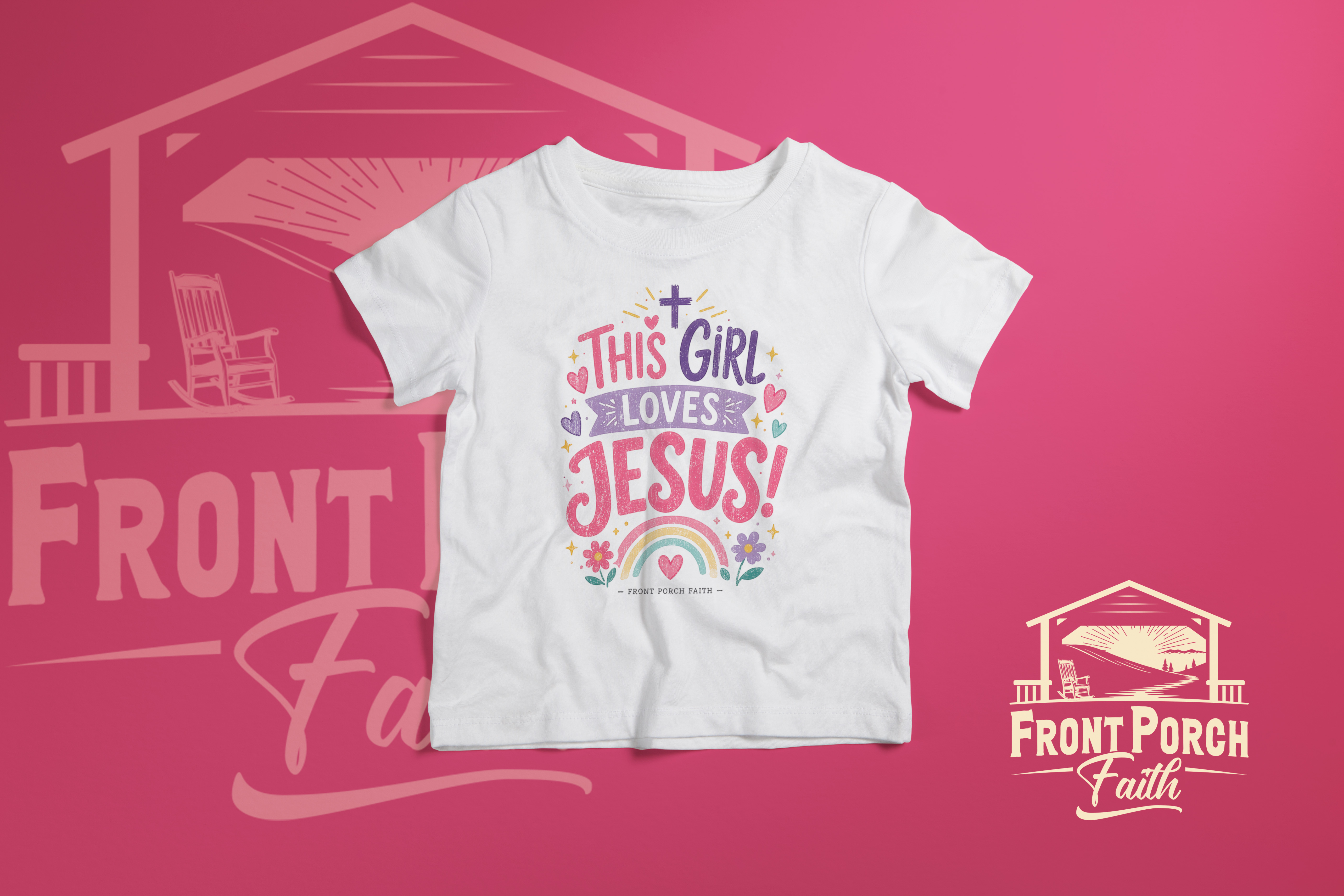 This Girl Loves Jesus Toddler Tee | Front Porch Faith Apparel Co. product thumbnail image