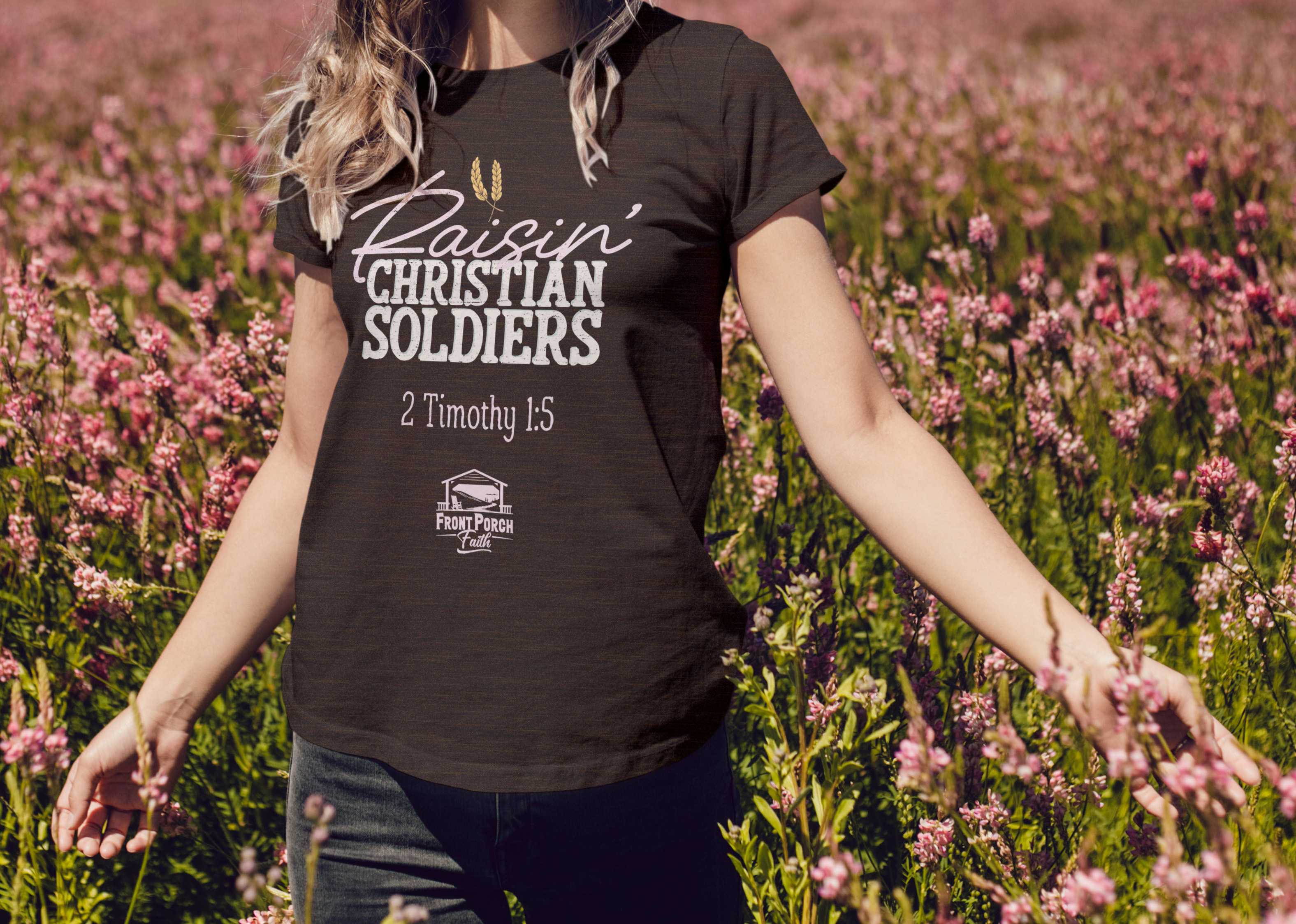 Raisin' Christian Soldiers 2 Timothy 1:5 Shirt | Front Porch Faith Apparel Co. product thumbnail image