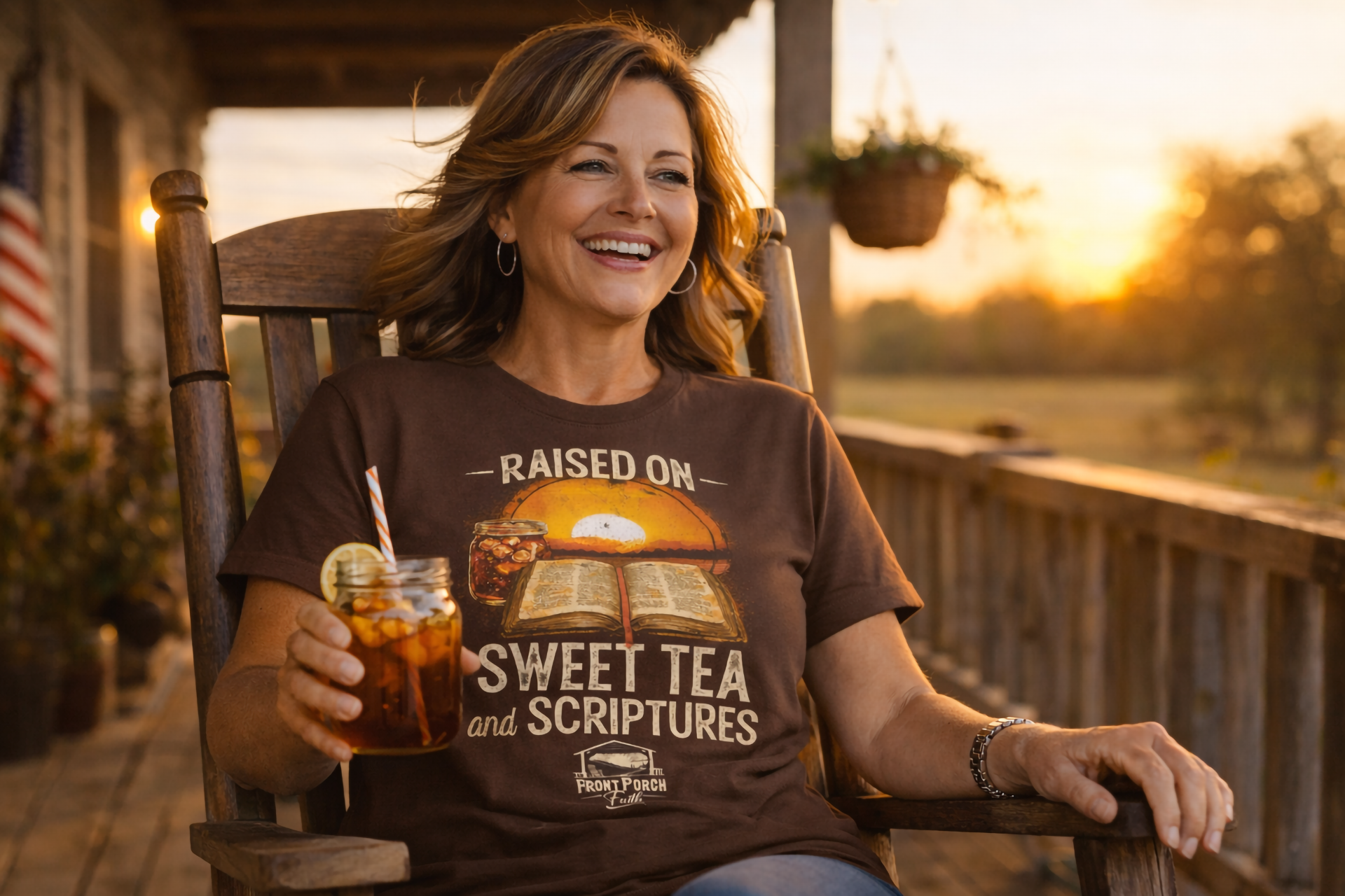 Raised on Sweet Tea and Scriptures T-shirt | Front Porch Faith Apparel Co. product thumbnail image Raised on Sweet Tea and Scriptures T-shirt | Front Porch Faith Apparel Co. product thumbnail image