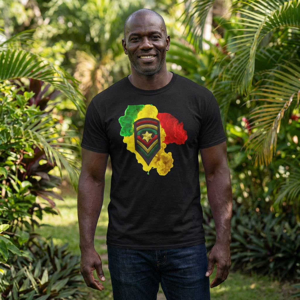 Red yellow &amp; Green, Rasta smoke, Jah Army, General Tee