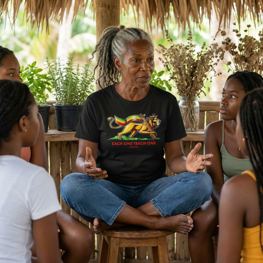 Each one Teach one, Rastafari, lion of Judah, Tee product thumbnail image