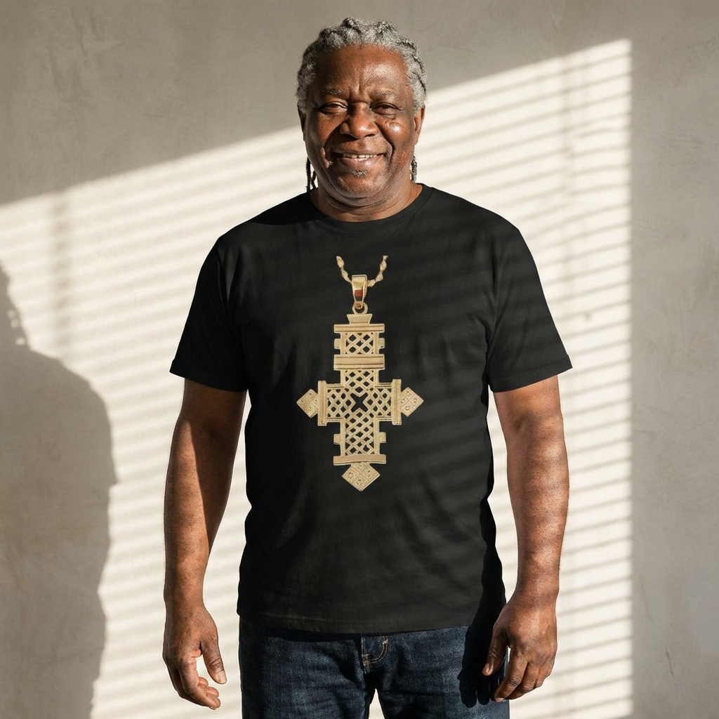 Rastafari cross with lion back Tee product thumbnail image