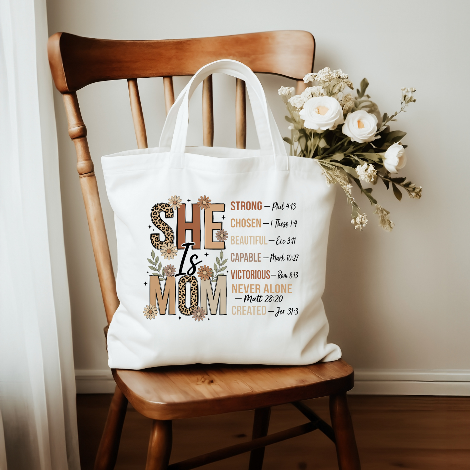 She is Mom Canvas Tote | Christian Faith Bag product thumbnail image