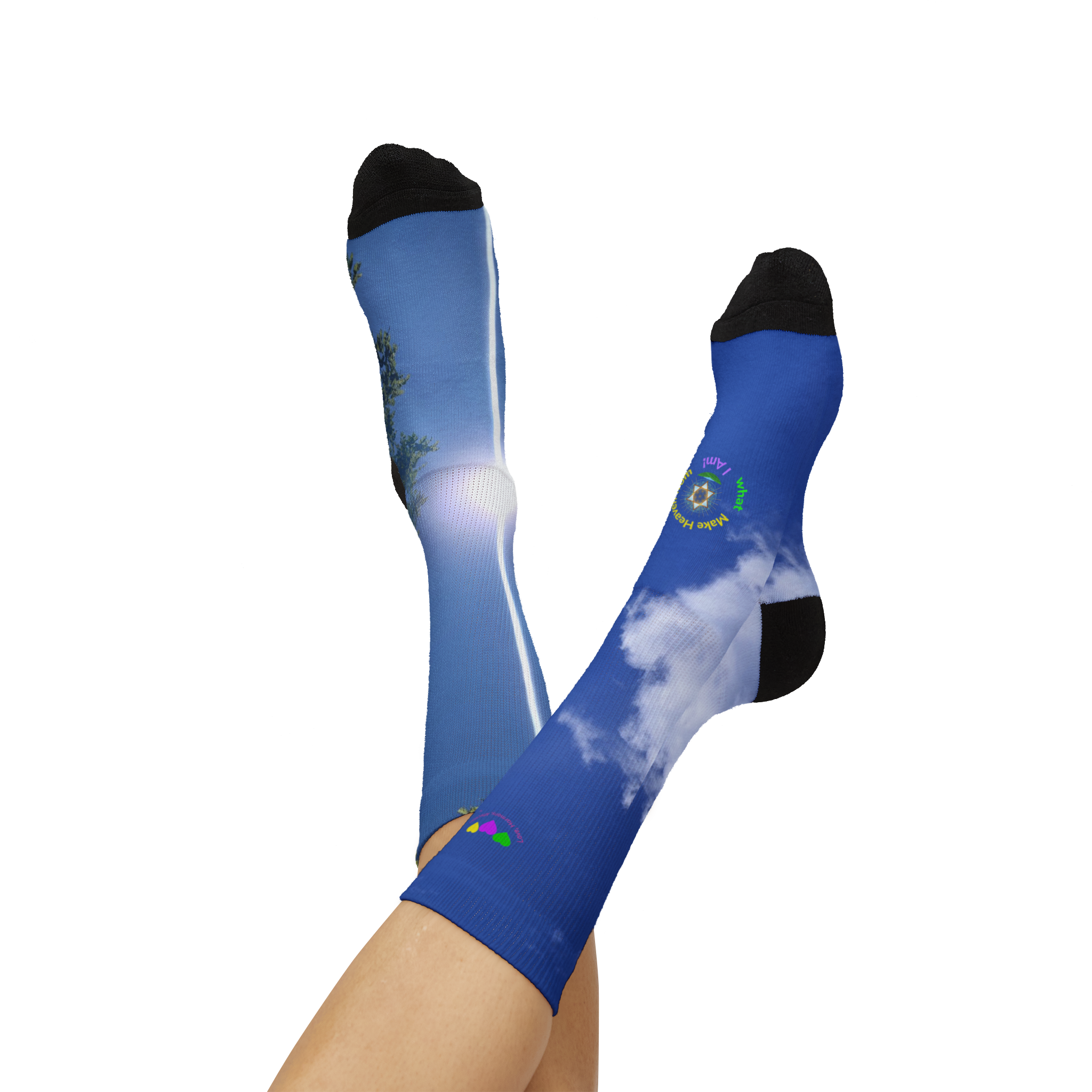 Blue Sky, Make Heaven from what I Am! Edition | Spiritual socks, Unisex product thumbnail image Blue Sky, Make Heaven from what I Am! Edition | Spiritual socks, Unisex product thumbnail image