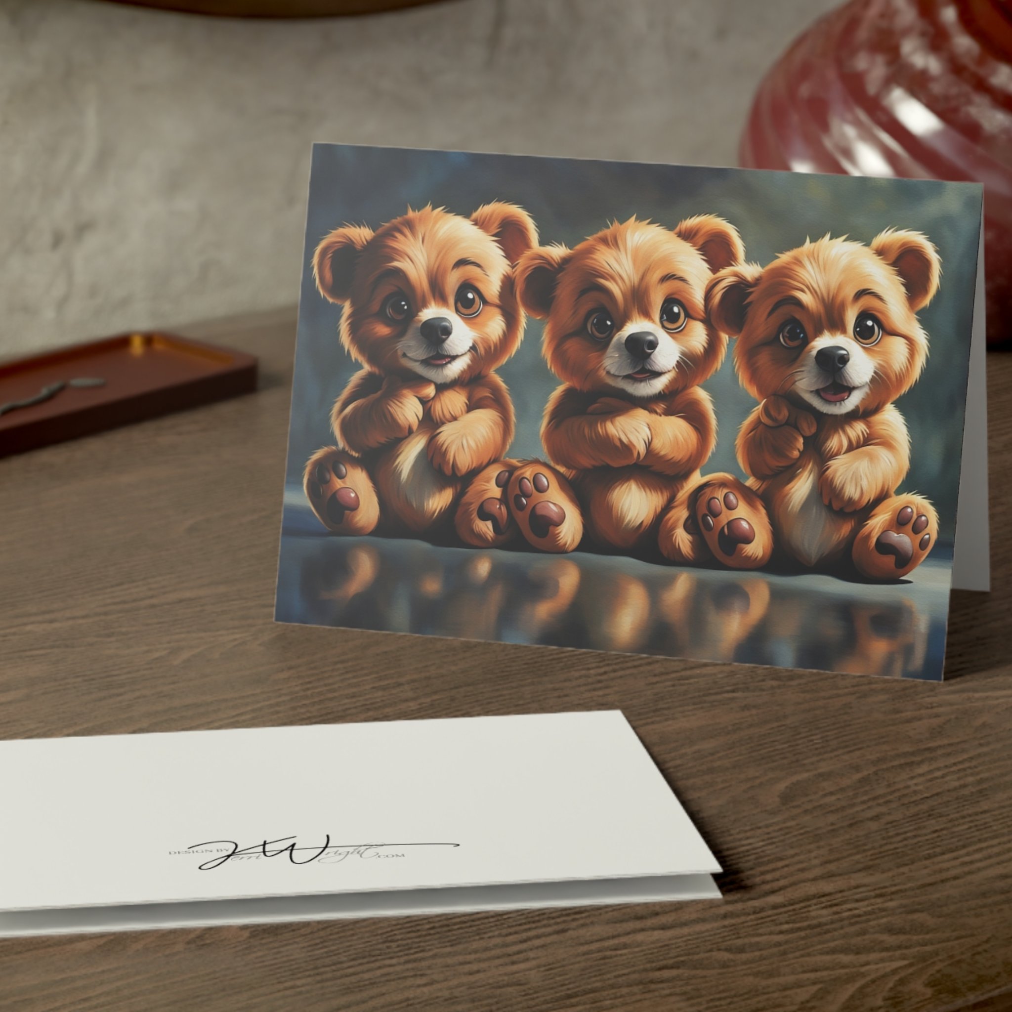 ASL ILY (I Love You) Cute Teddy Bear Greeting Cards - Pack of 1/10/30/50 | Adorable Blank Note Cards for Baby Shower, Birthday & Thank You product thumbnail image ASL ILY (I Love You) Cute Teddy Bear Greeting Cards - Pack of 1/10/30/50 | Adorable Blank Note Cards for Baby Shower, Birthday & Thank You product thumbnail image