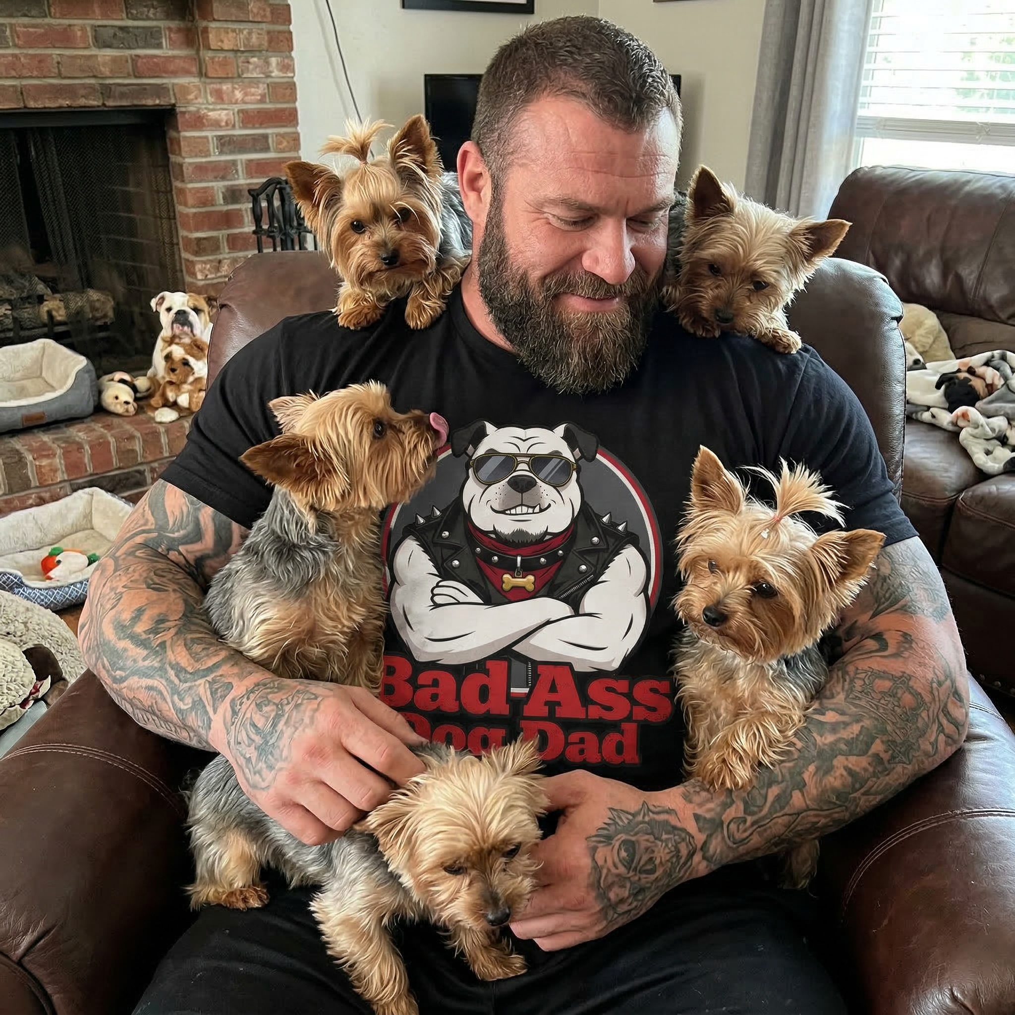 Bad Ass Dog Dad Unisex T-Shirt product thumbnail image