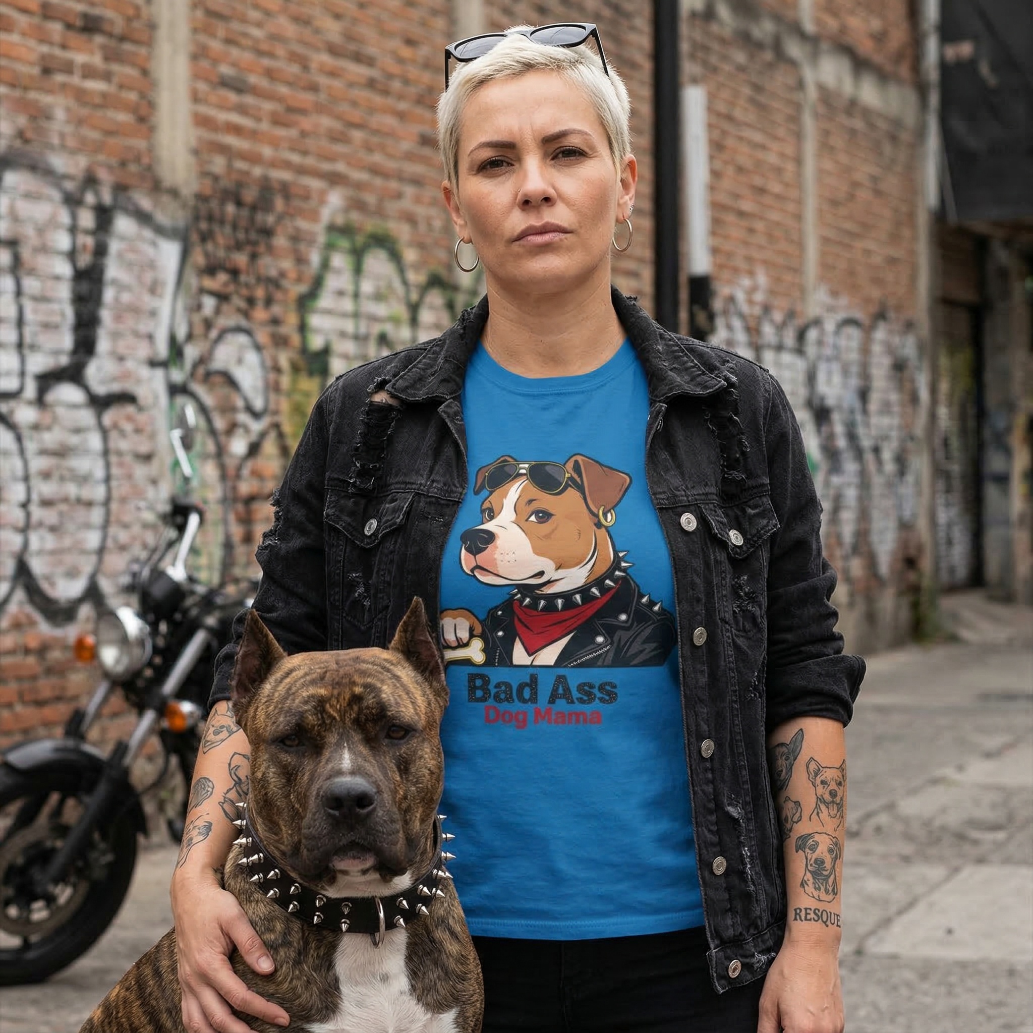 Bad Ass Dog Mama Unisex T-Shirt product thumbnail image Bad Ass Dog Mama Unisex T-Shirt product thumbnail image