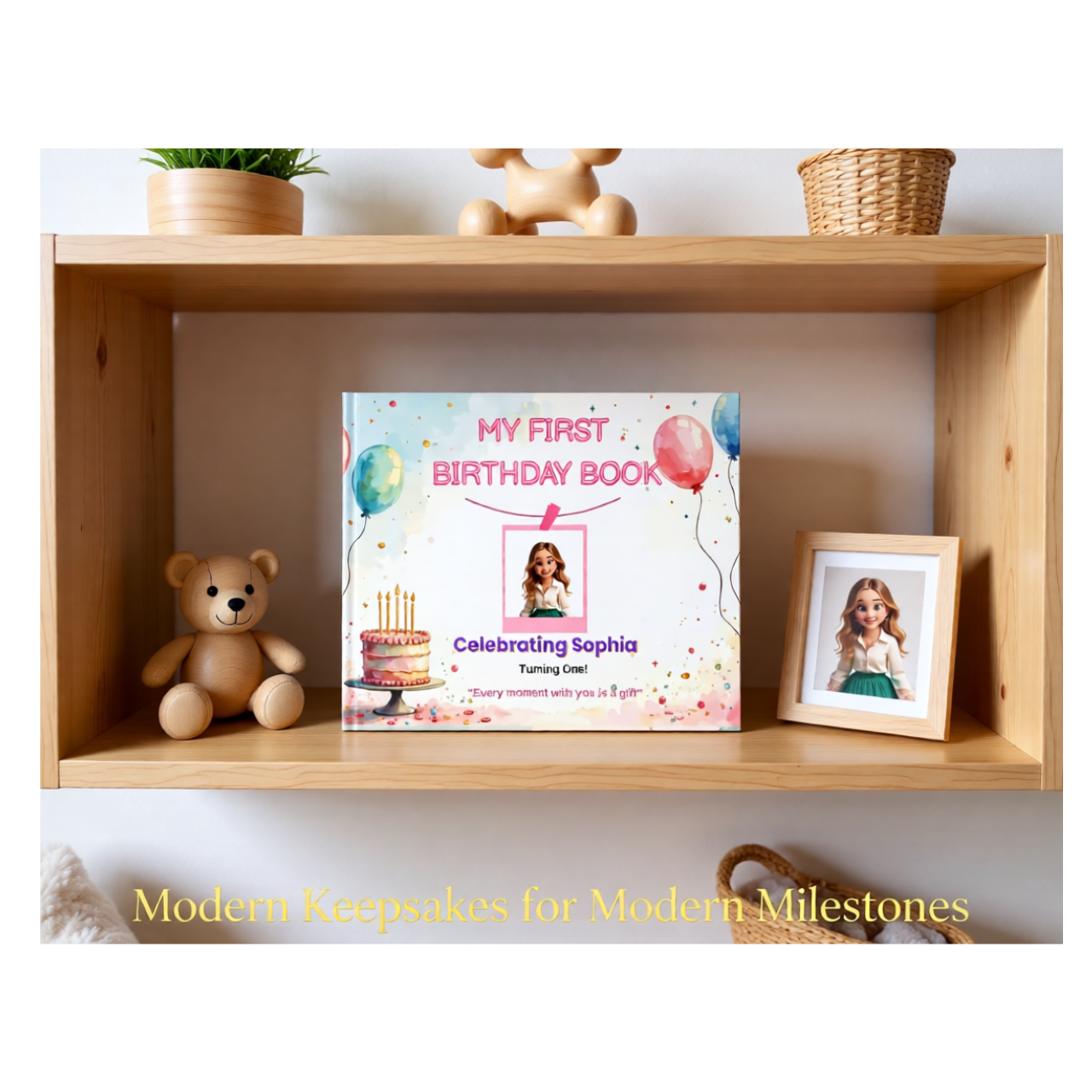 Personalized My First Birthday Hardcover Photobook - 11x8.5 Keepsake Gift for Babies product thumbnail image