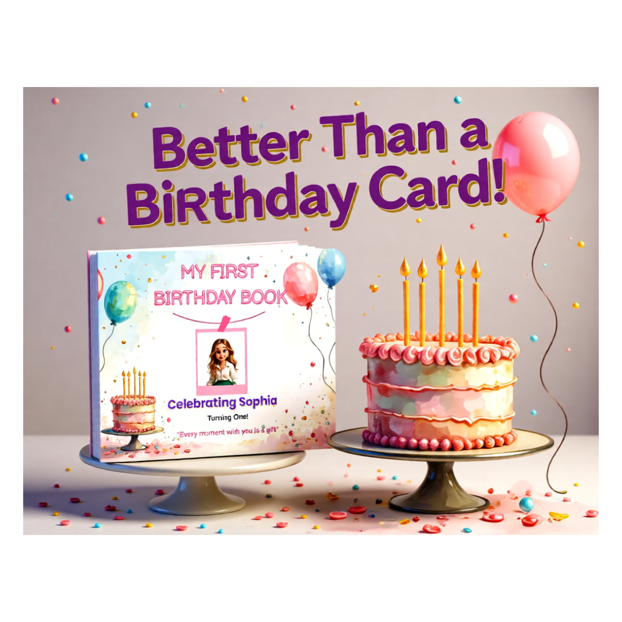 Personalized My First Birthday Hardcover Photobook - 11x8.5 Keepsake Gift for Babies