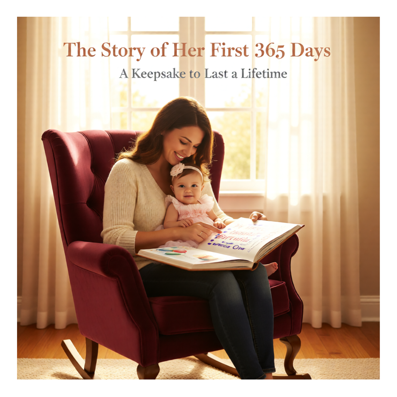 My First Birthday Personalized Hardcover Photobook - 8x8 Baby Keepsake Gift product thumbnail image