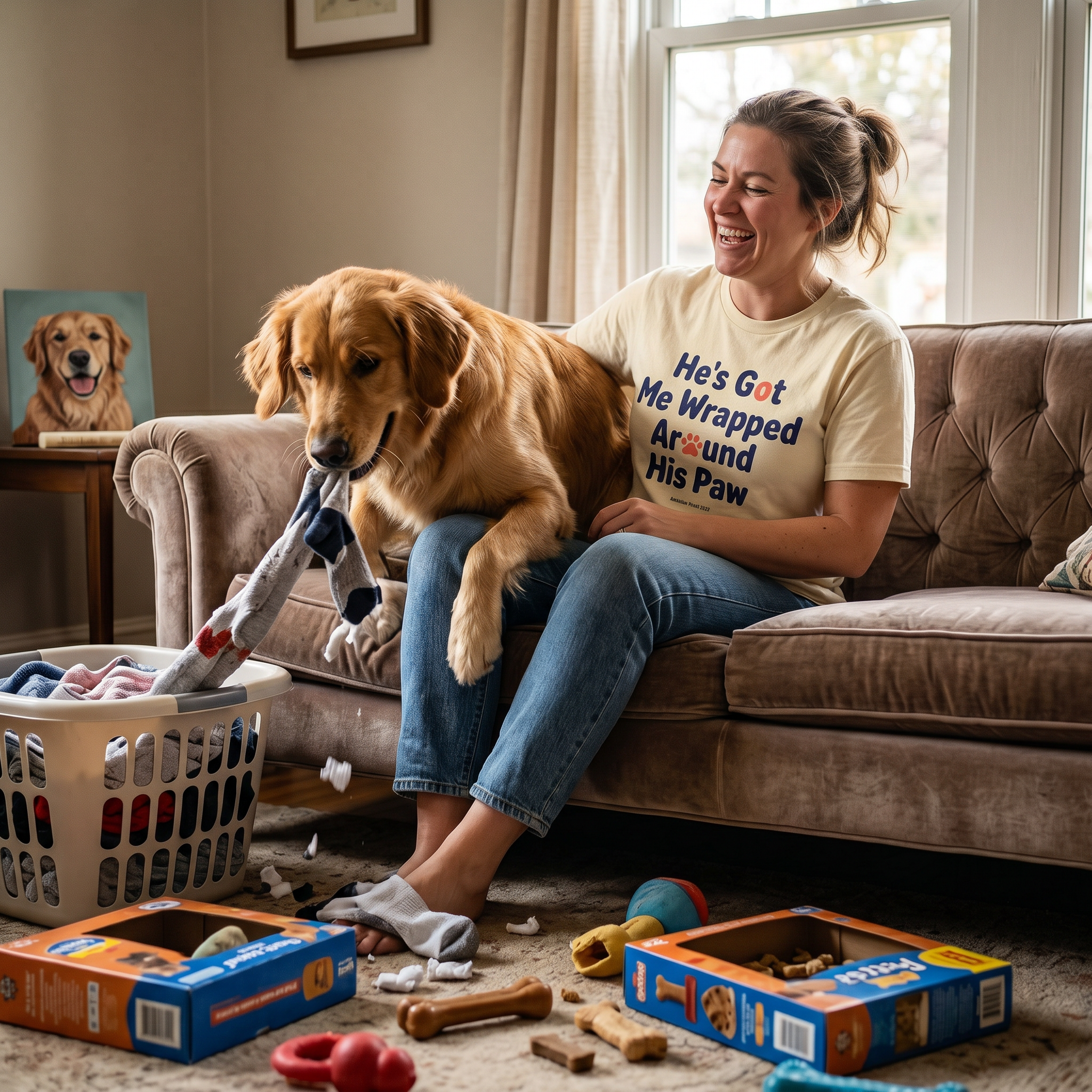 He's Got Me Wrapped Around His Paw Unisex T-Shirt
