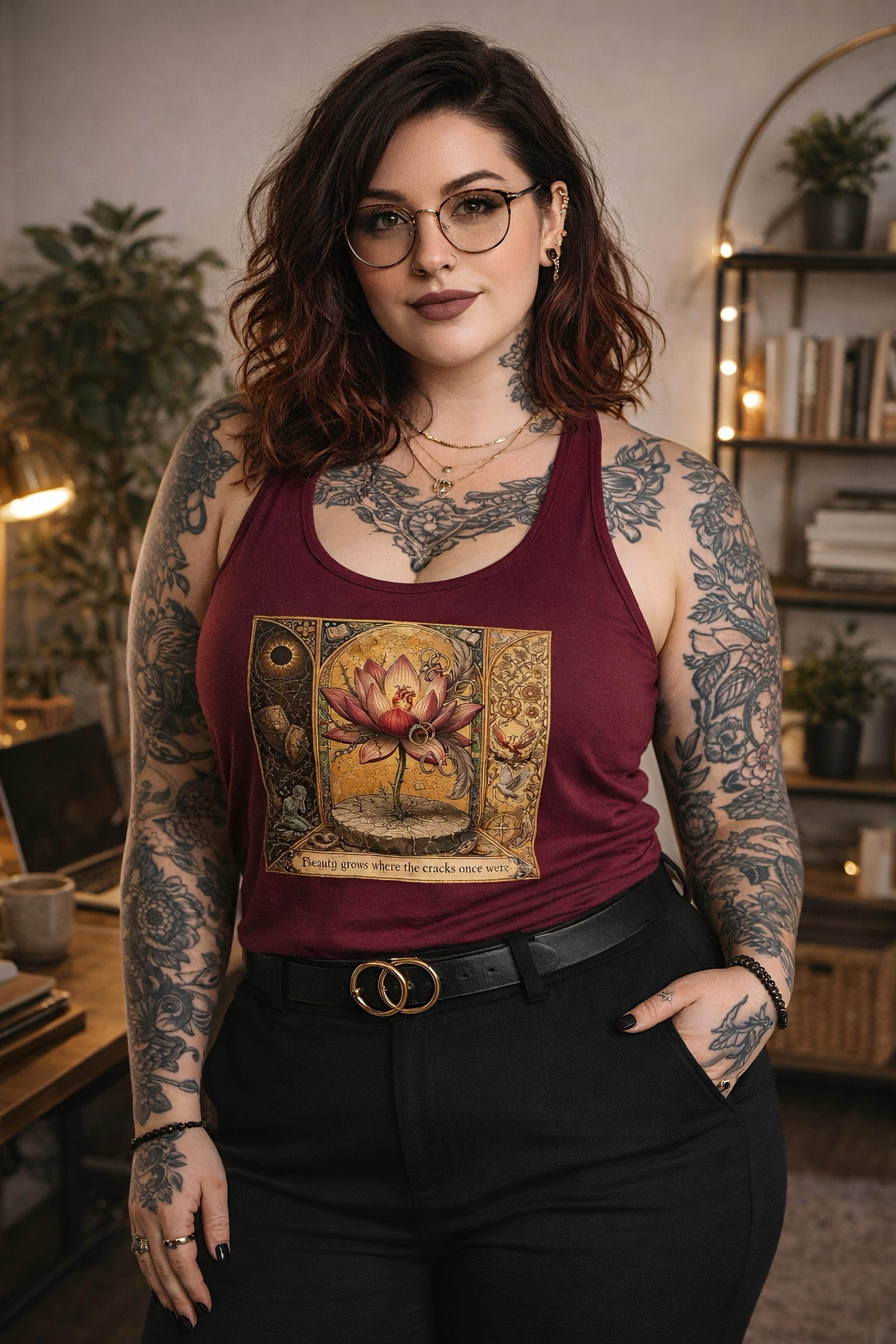 Self-Love Racerback Tank — “Beauty Grows from the Cracks Once Were”