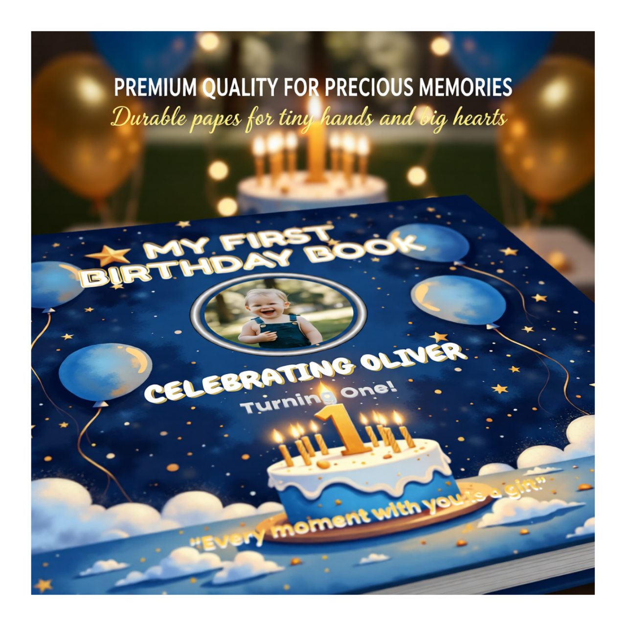 Custom 8X8 My First Birthday Photobook - Perfect Gift for Baby's 1st Year | Personalized Hardcover Photobook - Baby Keepsake Gift product thumbnail image