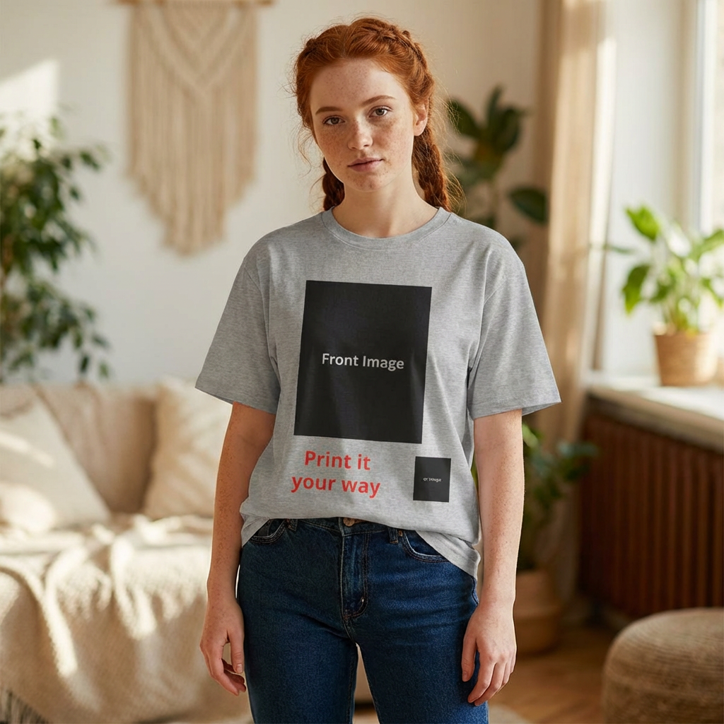 Customizable Oversized Boxy Tee — 'Print It Your Way' Front &amp; Back