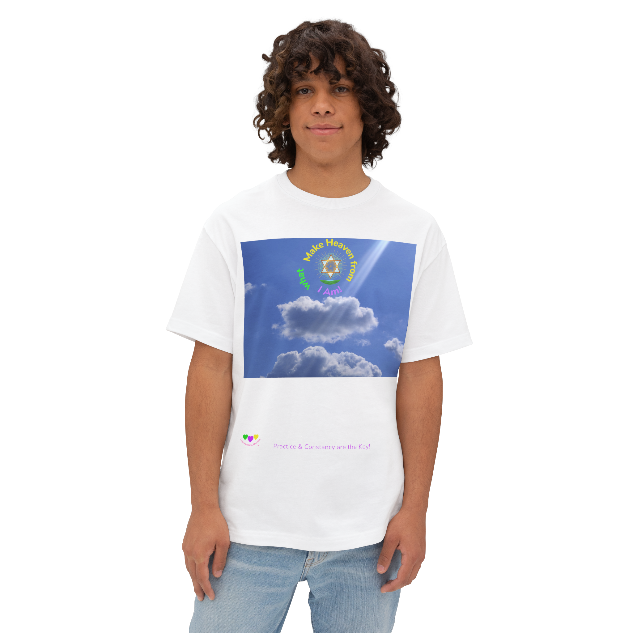 Sun Ray, Make Heaven from what I Am! - Spiritual Tee, Cotton | Unisex product thumbnail image Sun Ray, Make Heaven from what I Am! - Spiritual Tee, Cotton | Unisex product thumbnail image