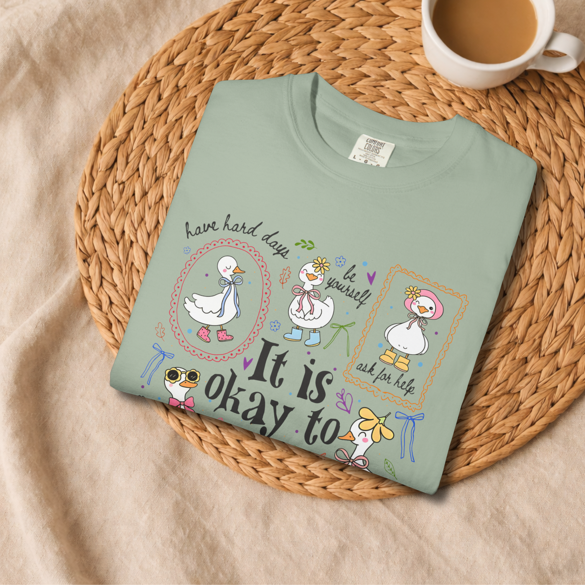 It Is Okay To T‑Shirt — Positive Mental Health Graphic Tee product thumbnail image