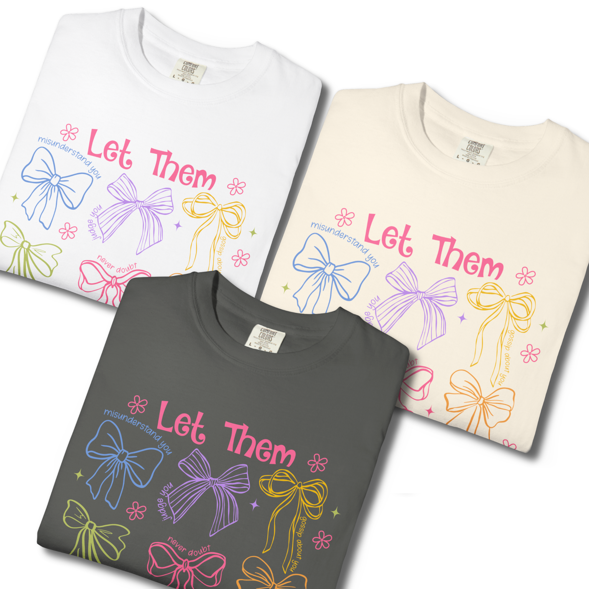 Let Them Bow T-Shirt — Pastel Ribbon Graphic Tee product thumbnail image