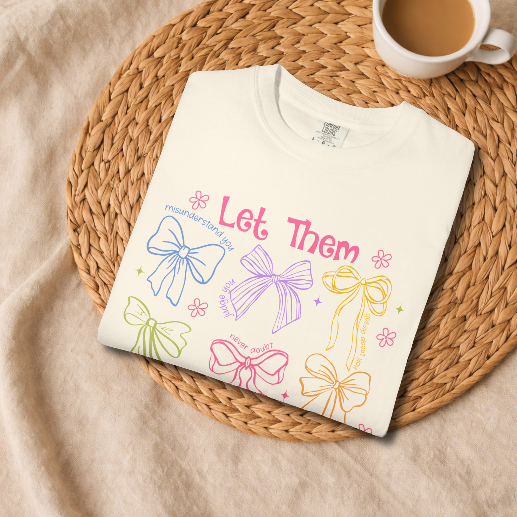 Let Them Bow T-Shirt — Pastel Ribbon Graphic Tee product thumbnail image