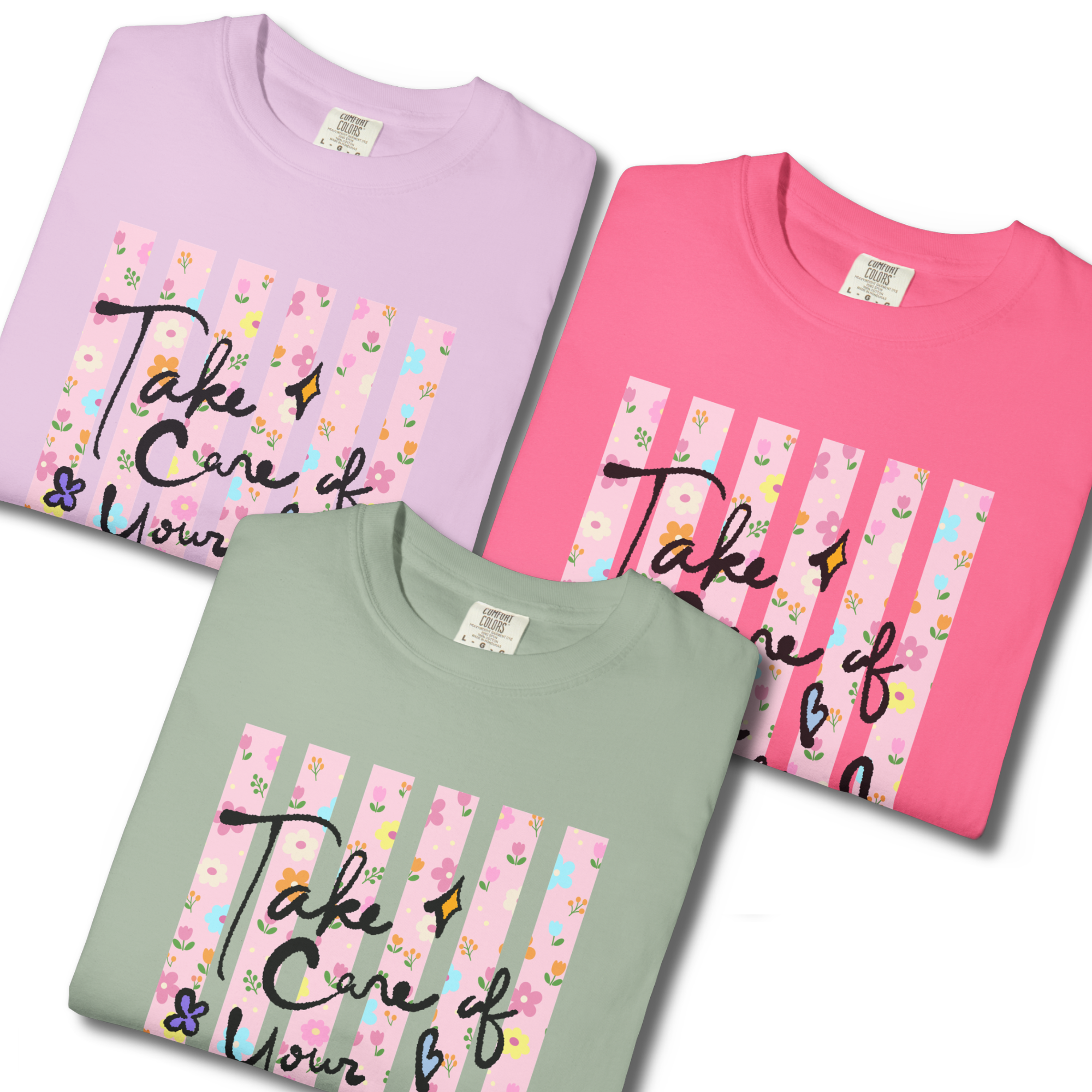 Take Care of Your Mind T-Shirt — Floral Self-Care Graphic Tee product thumbnail image Take Care of Your Mind T-Shirt — Floral Self-Care Graphic Tee product thumbnail image