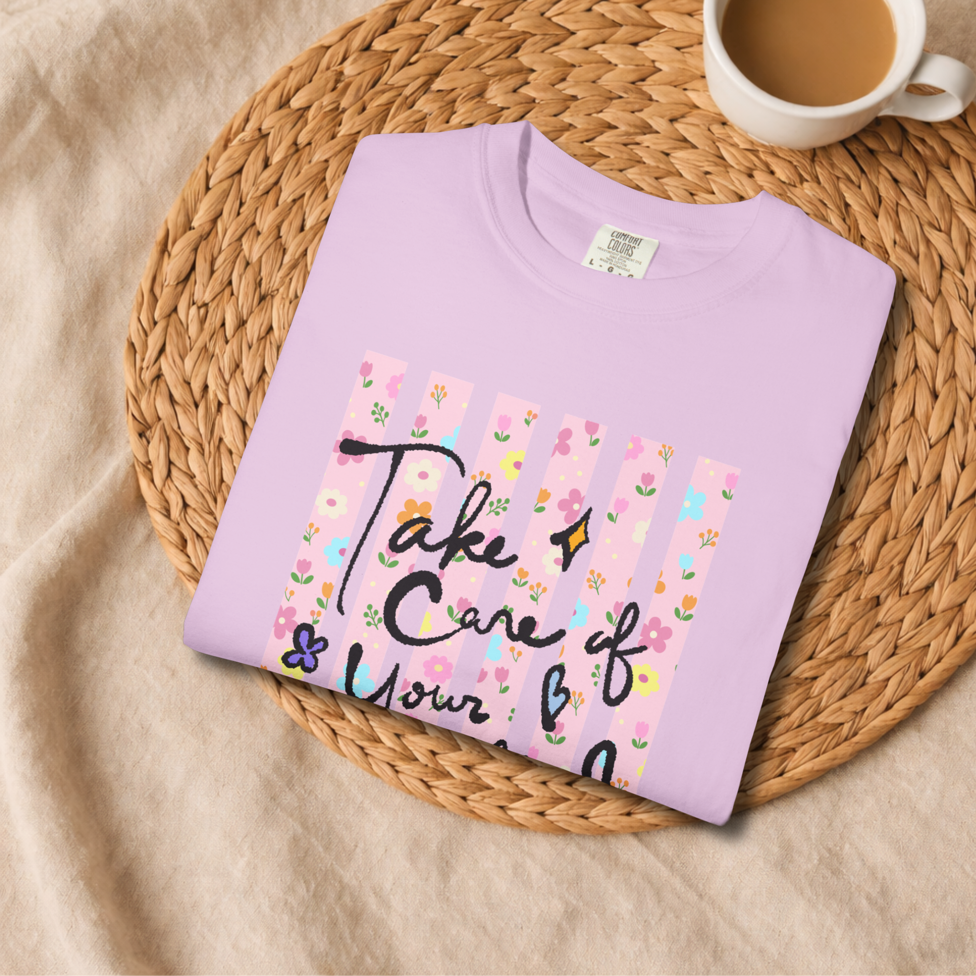 Take Care of Your Mind T-Shirt — Floral Self-Care Graphic Tee product thumbnail image