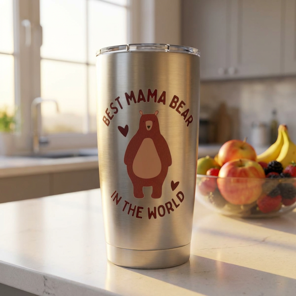 Mother's Day Gift, Best Mama Bear Travel Tumbler, 20oz Stainless Steel, Insulated Cup product thumbnail image Mother's Day Gift, Best Mama Bear Travel Tumbler, 20oz Stainless Steel, Insulated Cup product thumbnail image