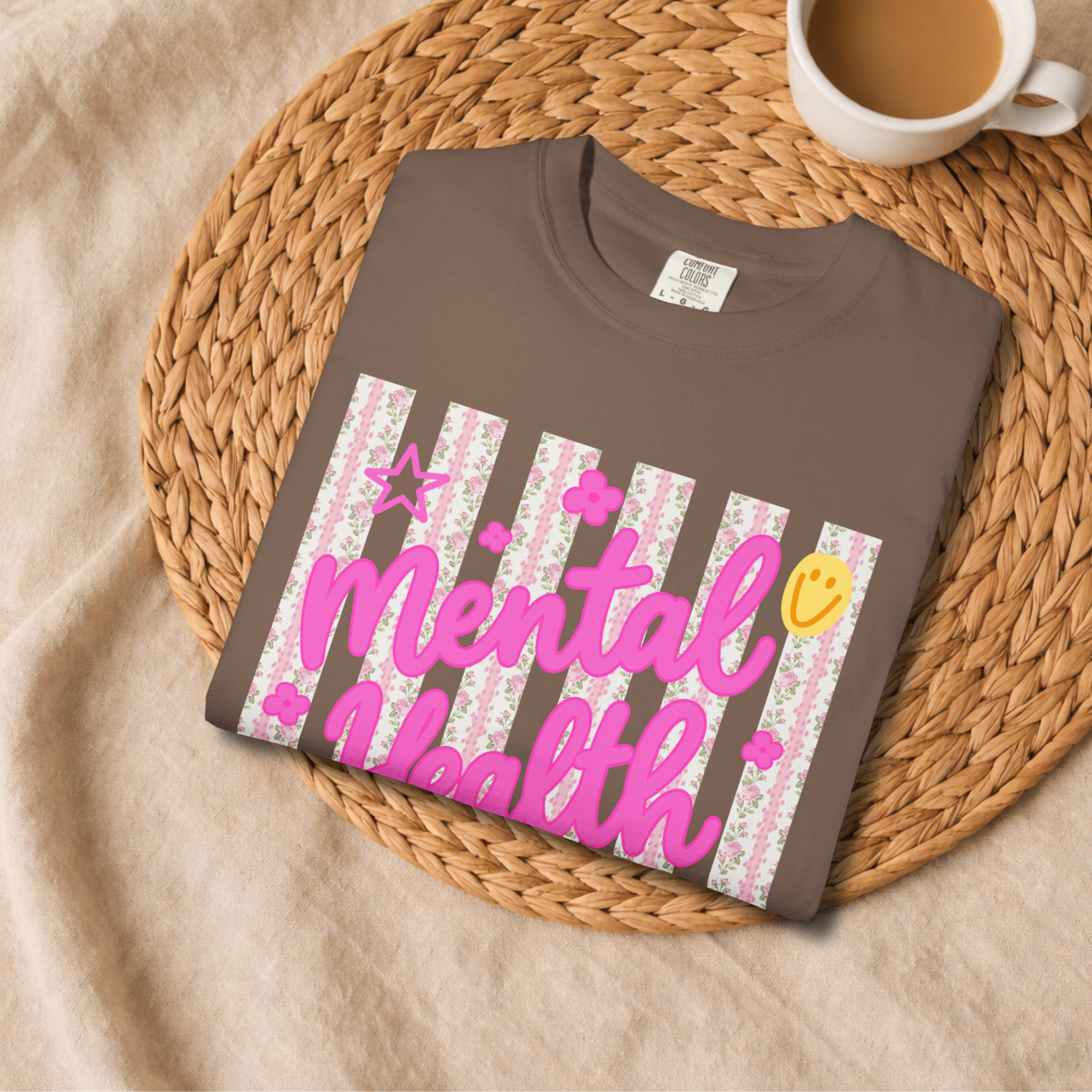 Mental Health Matters T-Shirt — Pink Retro Stars Graphic Tee product thumbnail image Mental Health Matters T-Shirt — Pink Retro Stars Graphic Tee product thumbnail image