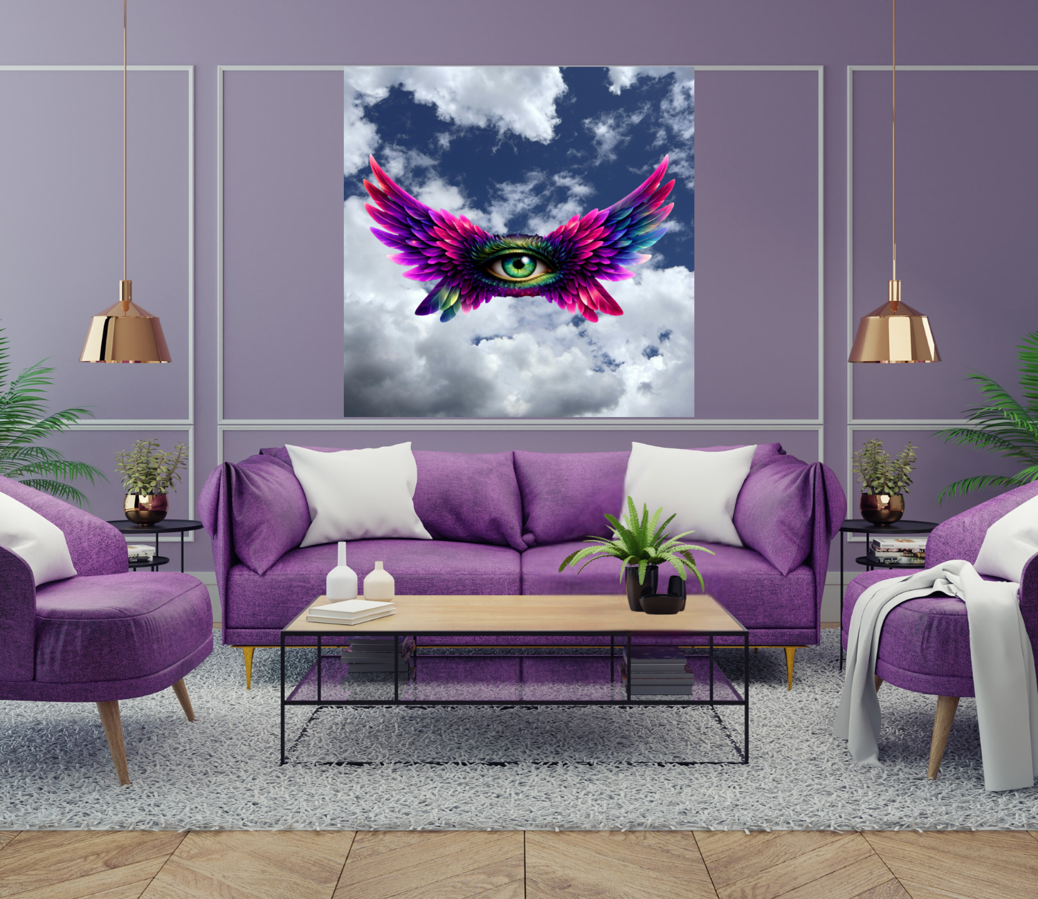 Silk Poster – Vibrant Winged Evil Eye Art Print (Indoor/Outdoor Protection) product thumbnail image