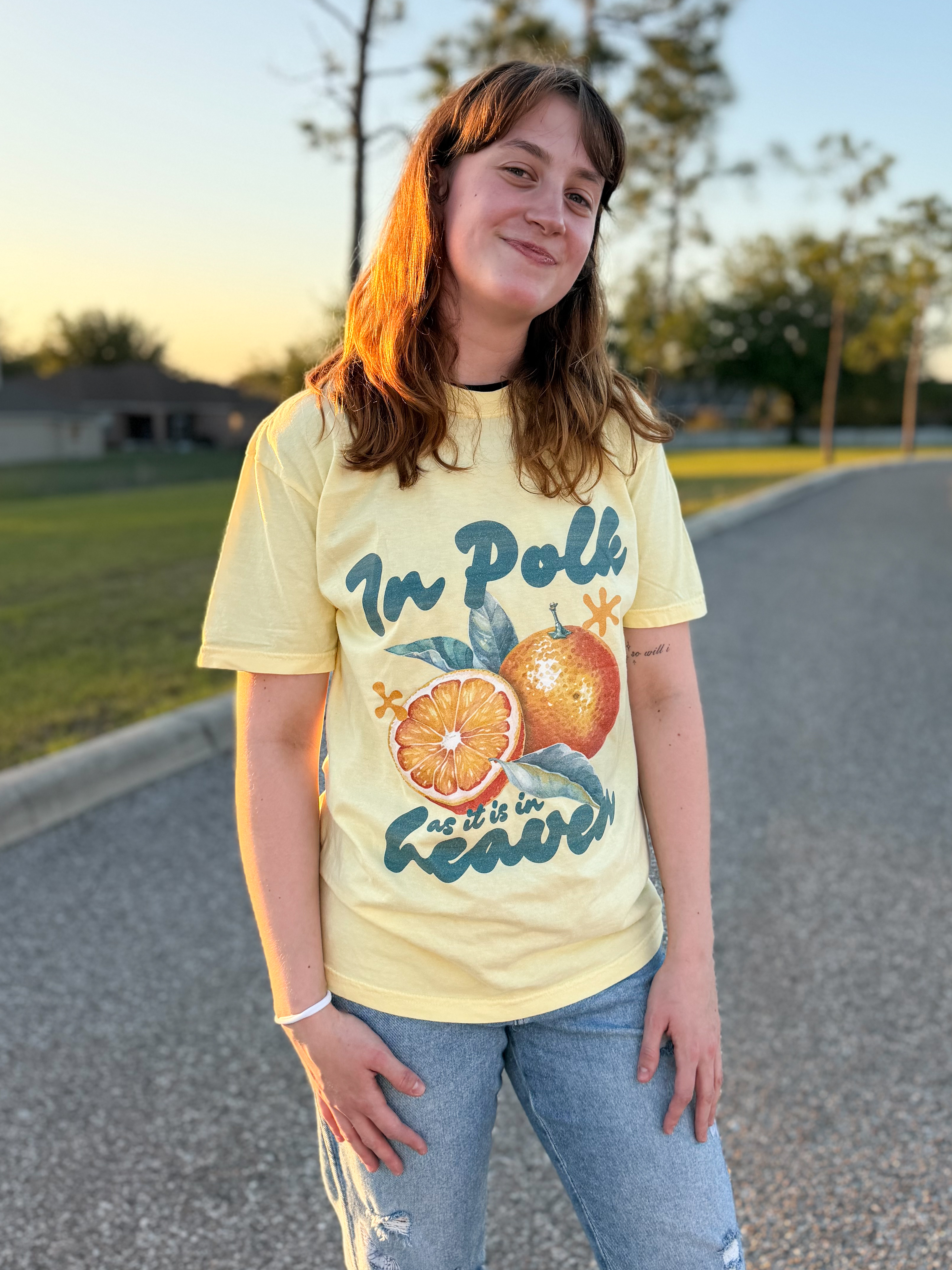 “In Polk As It Is In Heaven” Vintage Citrus Tee product thumbnail image