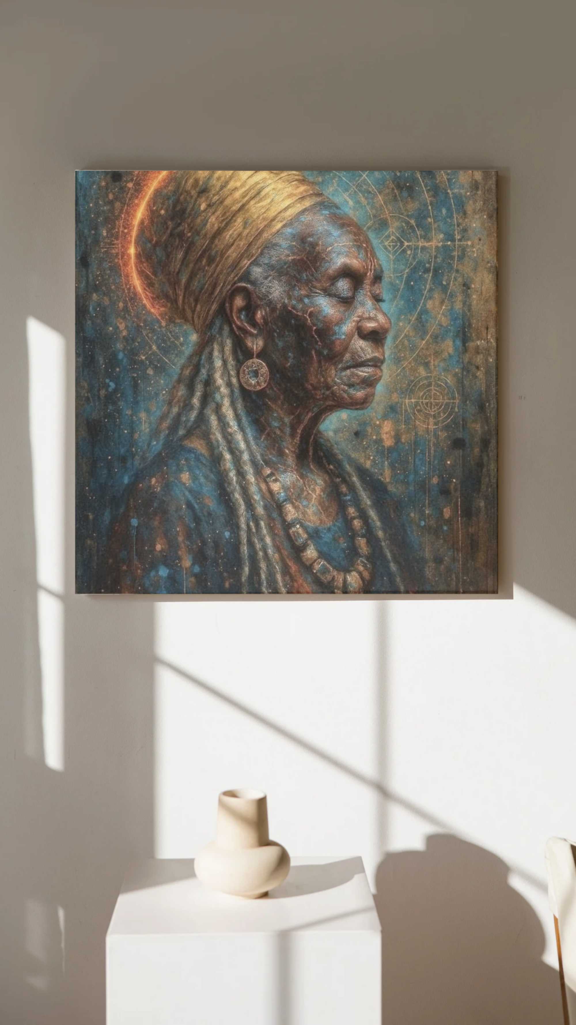 Elder Mystic Portrait Canvas - African Matriarch Wall Art product thumbnail image