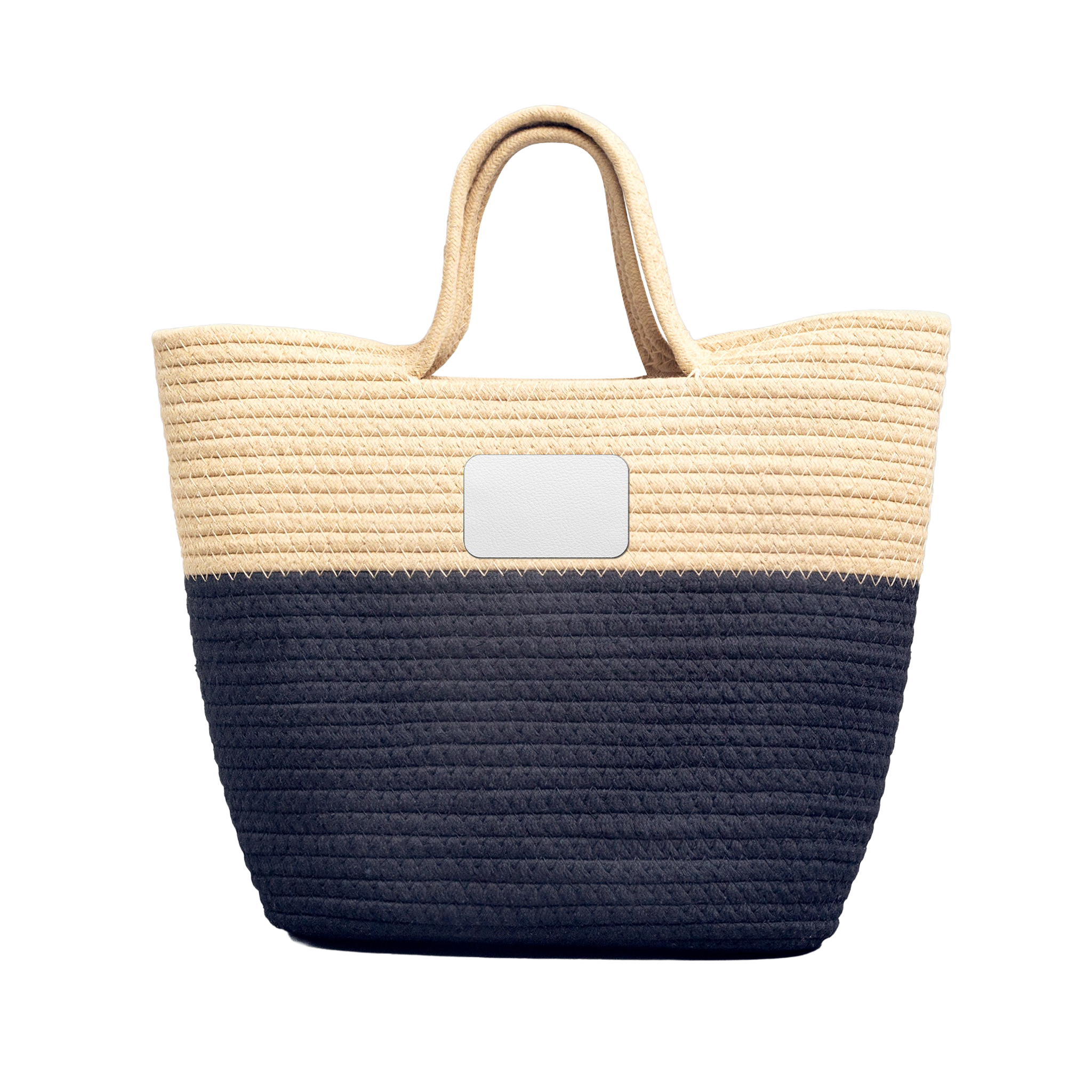 Handwoven Straw Bag — Personalized Oval Print Market Tote product thumbnail image Handwoven Straw Bag — Personalized Oval Print Market Tote product thumbnail image