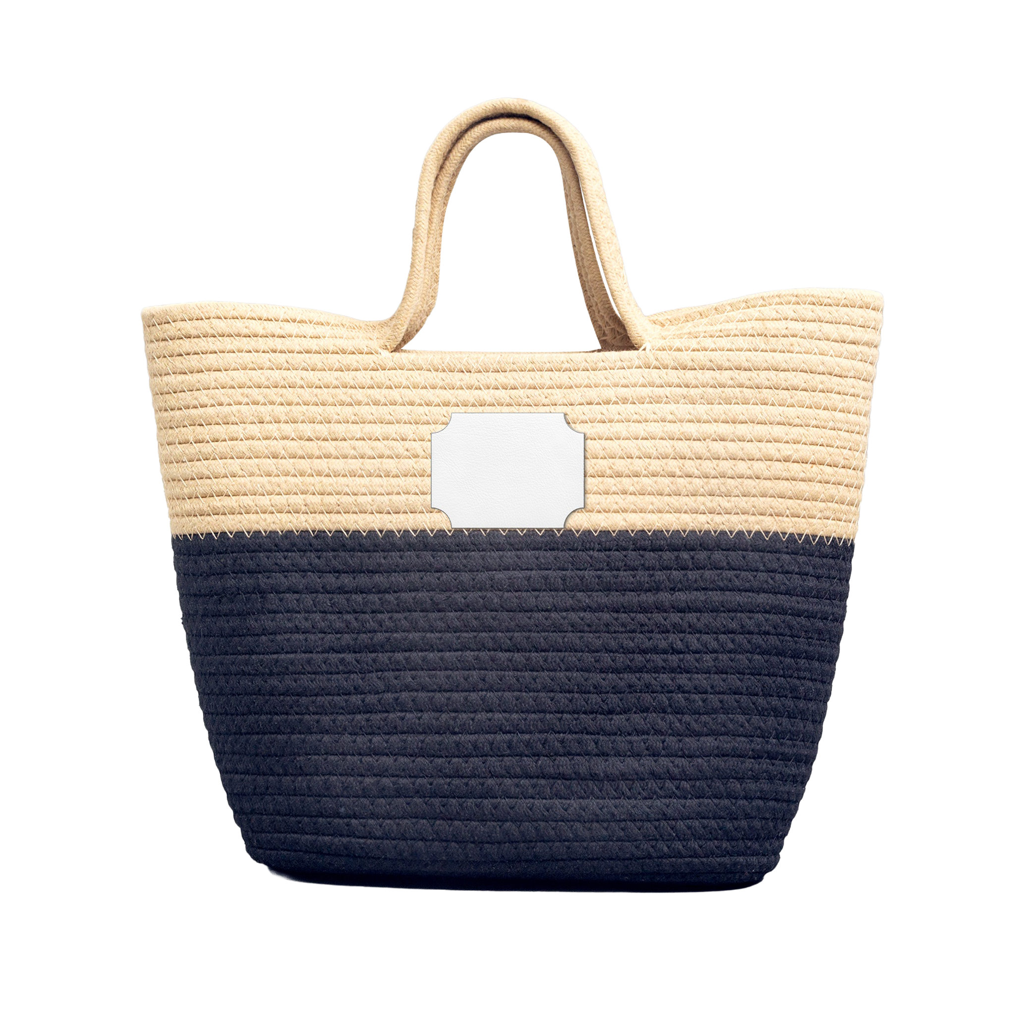 Handwoven Straw Bag — Personalized Oval Print Market Tote product thumbnail image Handwoven Straw Bag — Personalized Oval Print Market Tote product thumbnail image