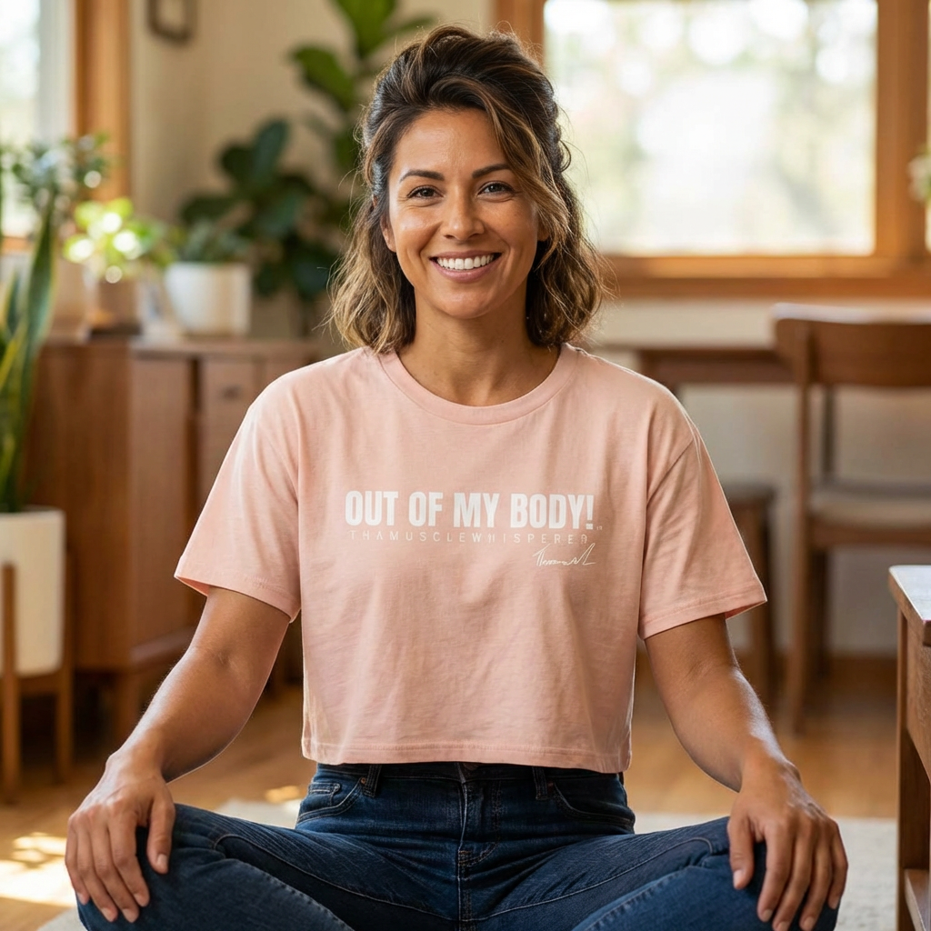 Jackie ThaMuscleWhisperer Signature Cropped Tshirt – Out Of My Body™ 