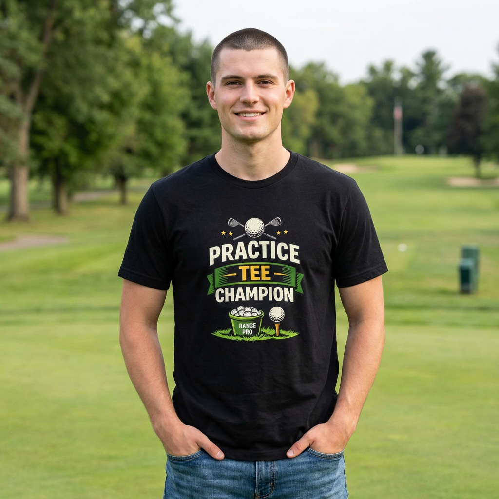 Practice Tee Champion Golf T-Shirt – Funny Golfing Shirt for Players &amp; Range Practice product thumbnail image
