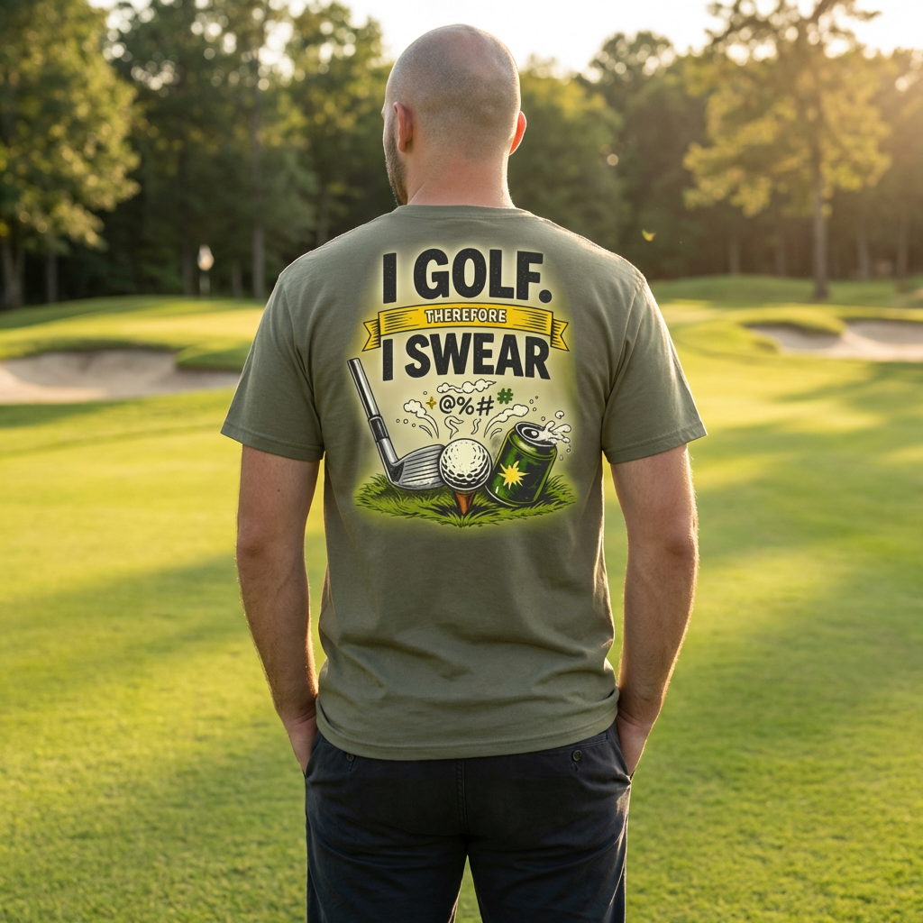 Golf Tee Shirt - "I Golf I Swear" Funny Golfing Graphic Tee for Men &amp; Women product thumbnail image