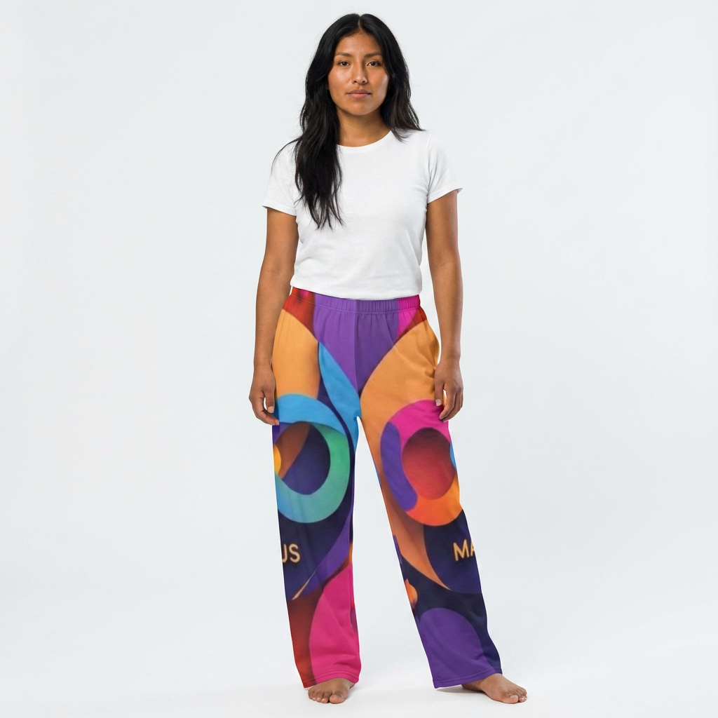 Colorful Abstract Lounge Pants — Bold Geometric Women's Pajama Trousers product thumbnail image