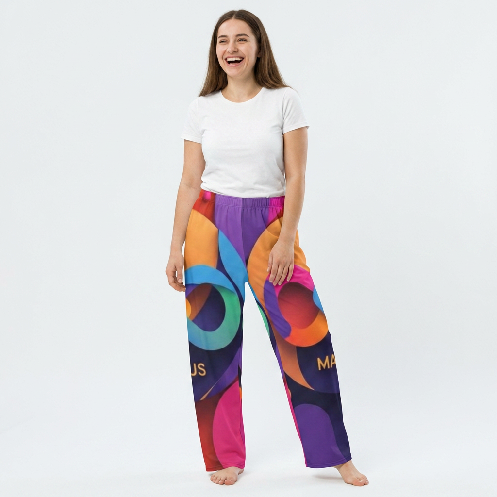 Colorful Abstract Lounge Pants — Bold Geometric Women's Pajama Trousers product thumbnail image