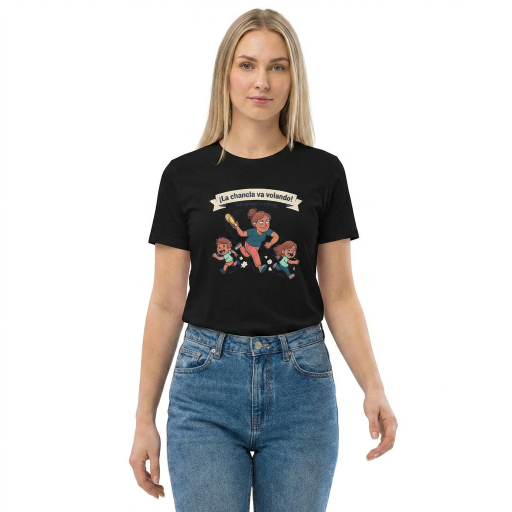 MOTHER'S Women’s Tee — “A la chancla va volando! The world is flying!” Mom & Kids Funny Spanish Saying Shirt product thumbnail image MOTHER'S Women’s Tee — “A la chancla va volando! The world is flying!” Mom & Kids Funny Spanish Saying Shirt product thumbnail image