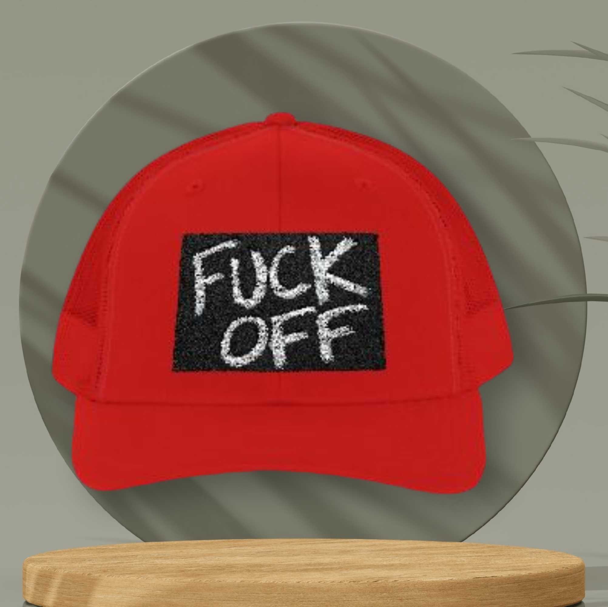 Trucker Cap "Fuck Off" Patch - Bold Expletive Mesh Snapback product thumbnail image Trucker Cap "Fuck Off" Patch - Bold Expletive Mesh Snapback product thumbnail image